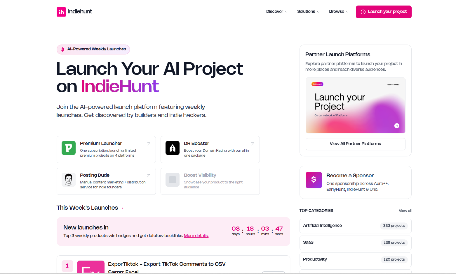IndieHunt screenshot 2