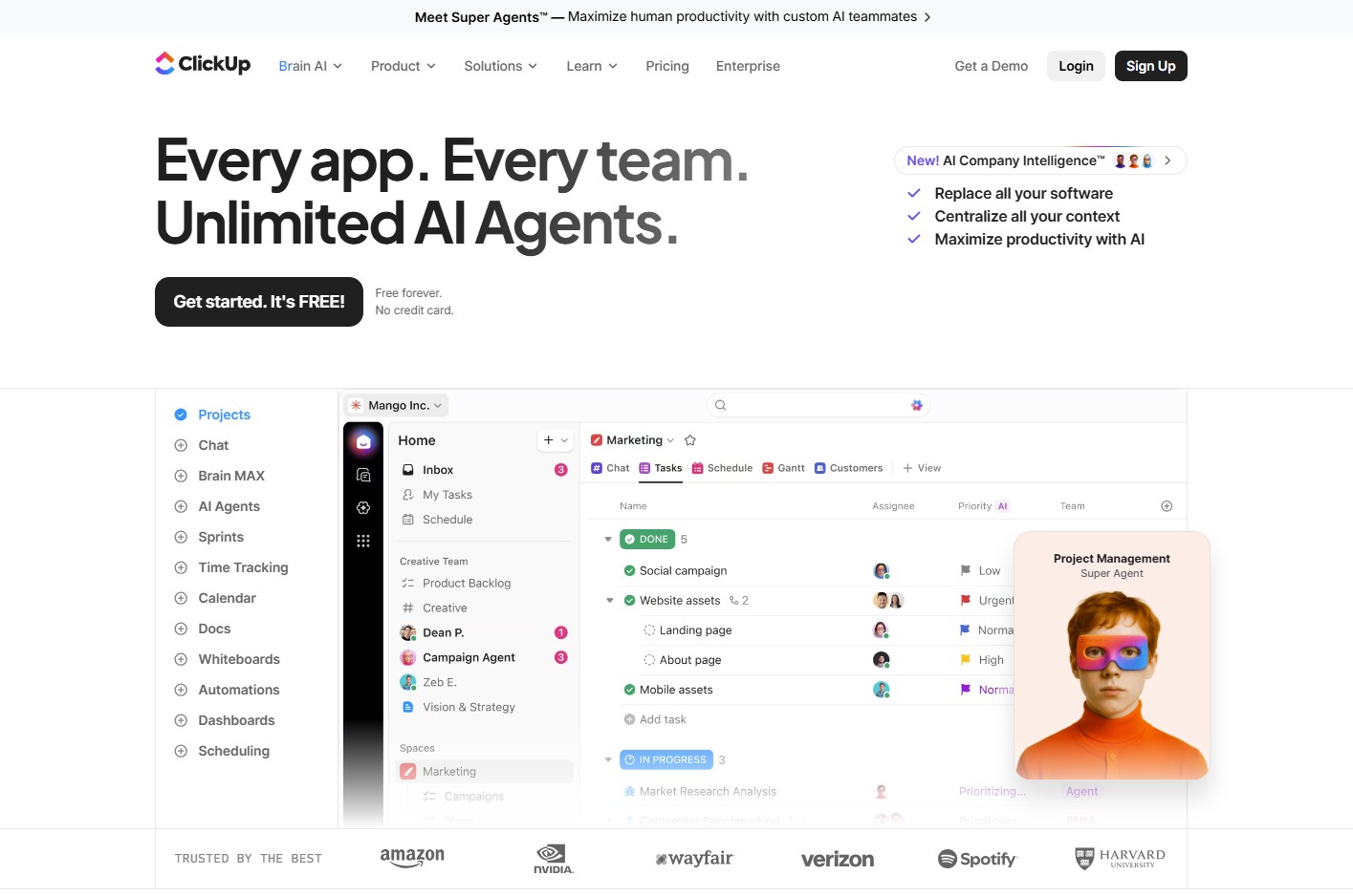 ClickUp website