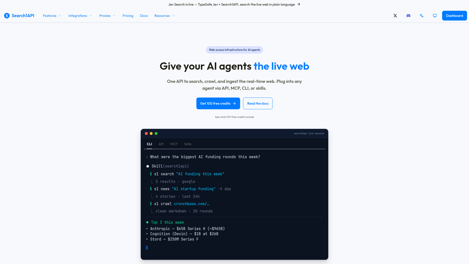 Search1API website