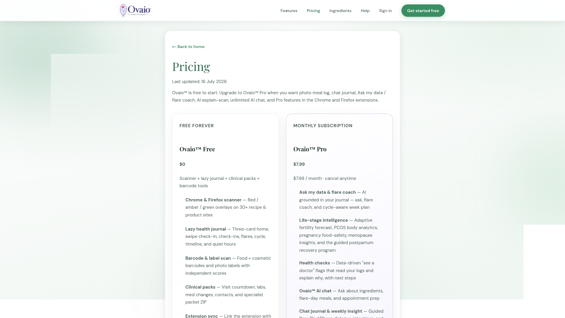 Ovaio screenshot 2