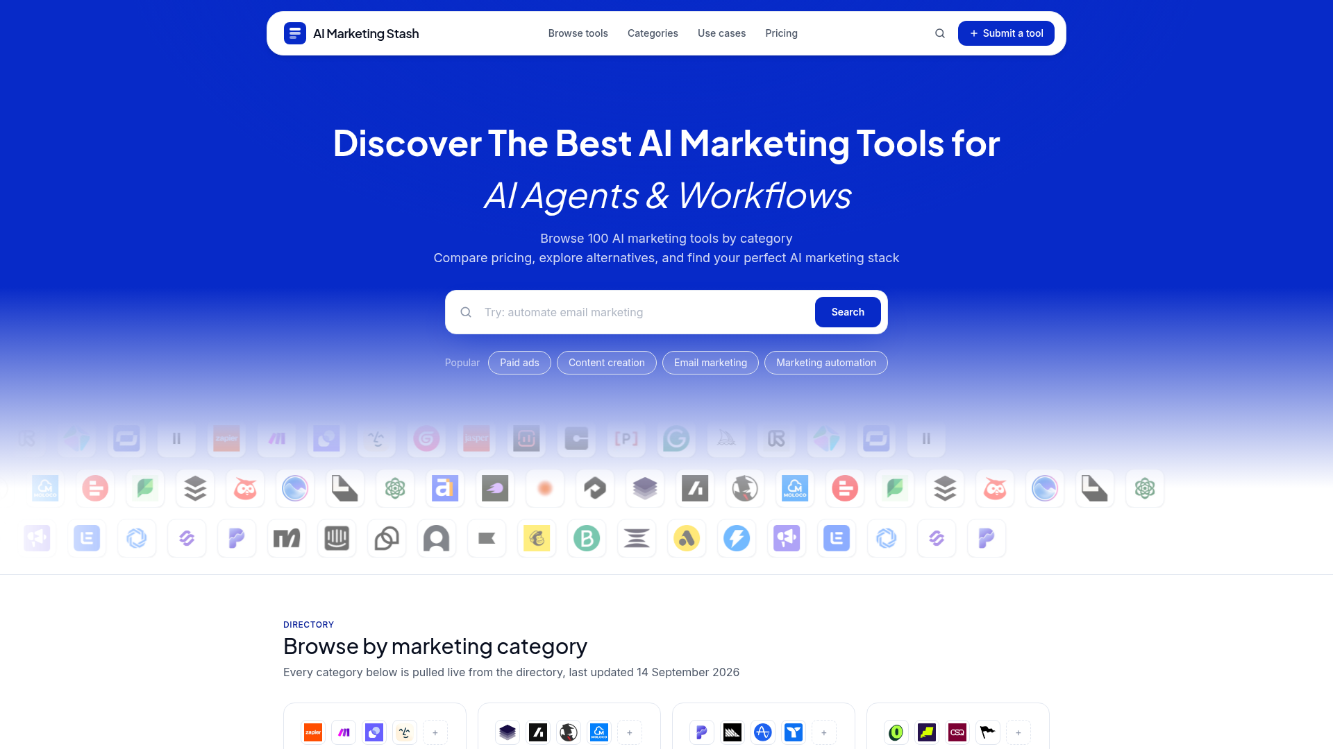 AI Marketing Stash website