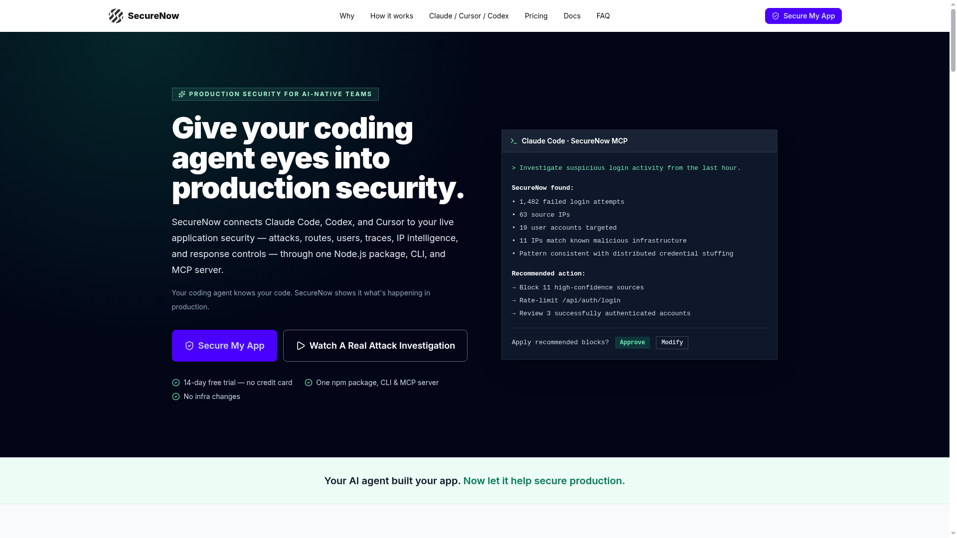 SecureNow website