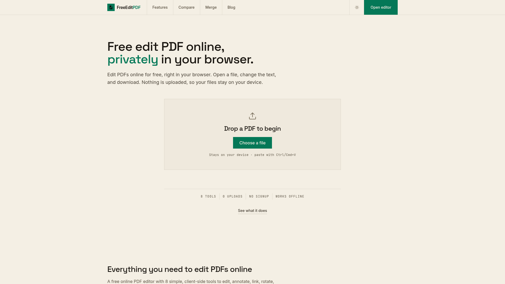 FreeEditPDF website
