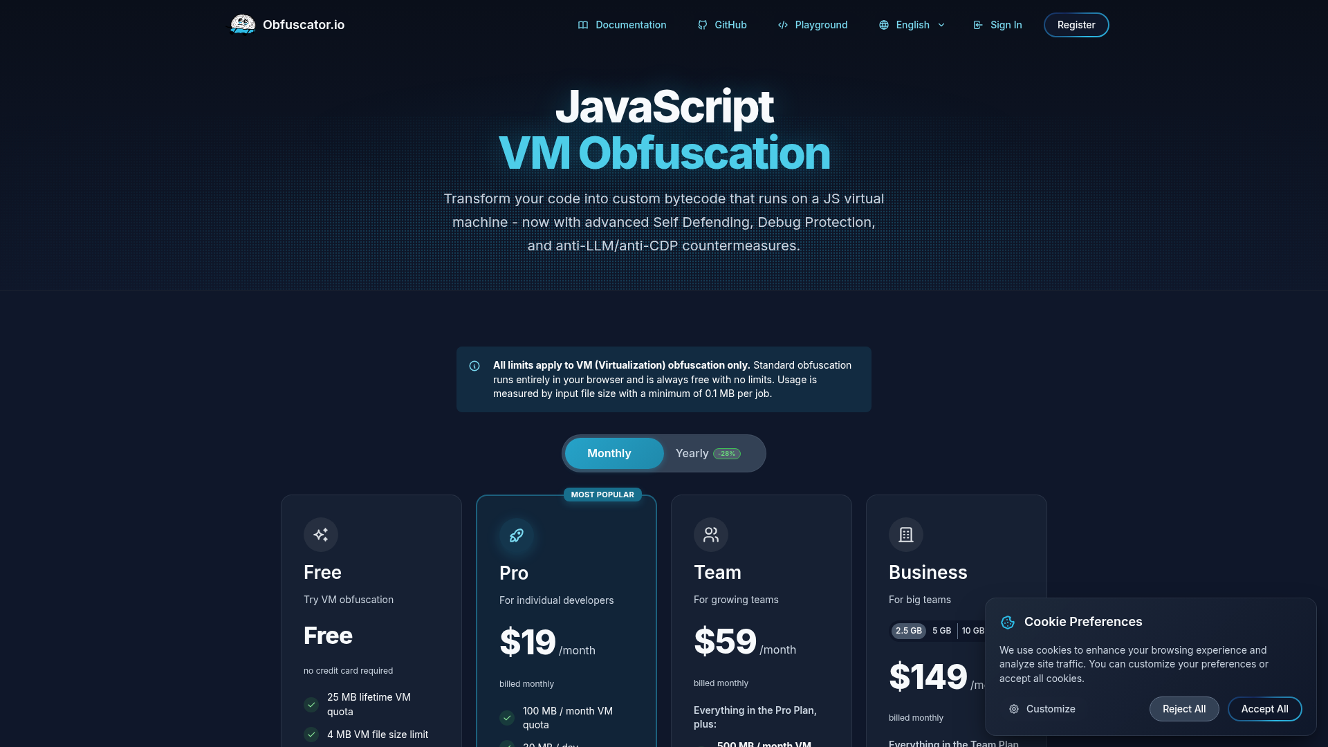Obfuscator.io screenshot 2