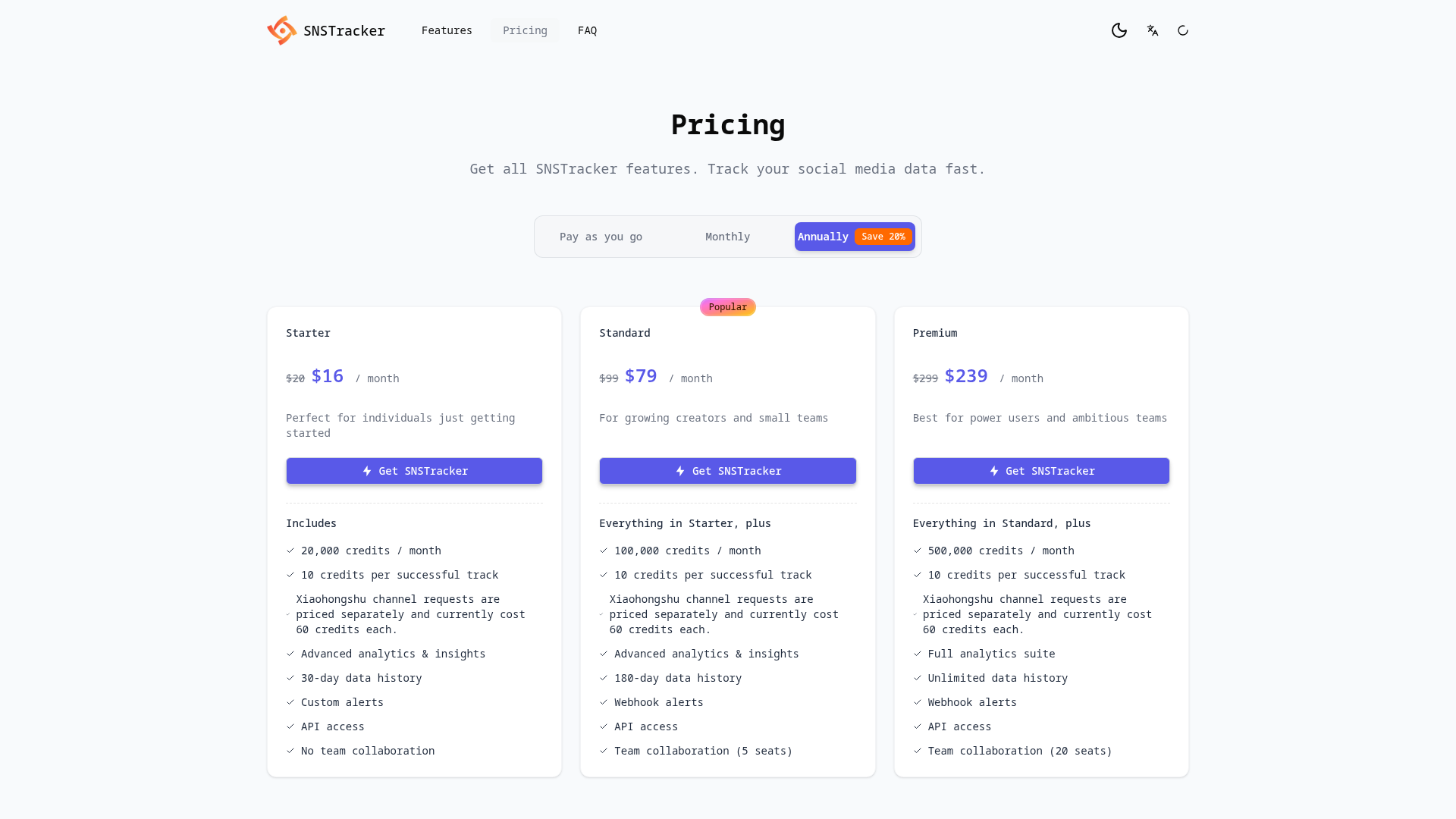 SNSTracker screenshot 2
