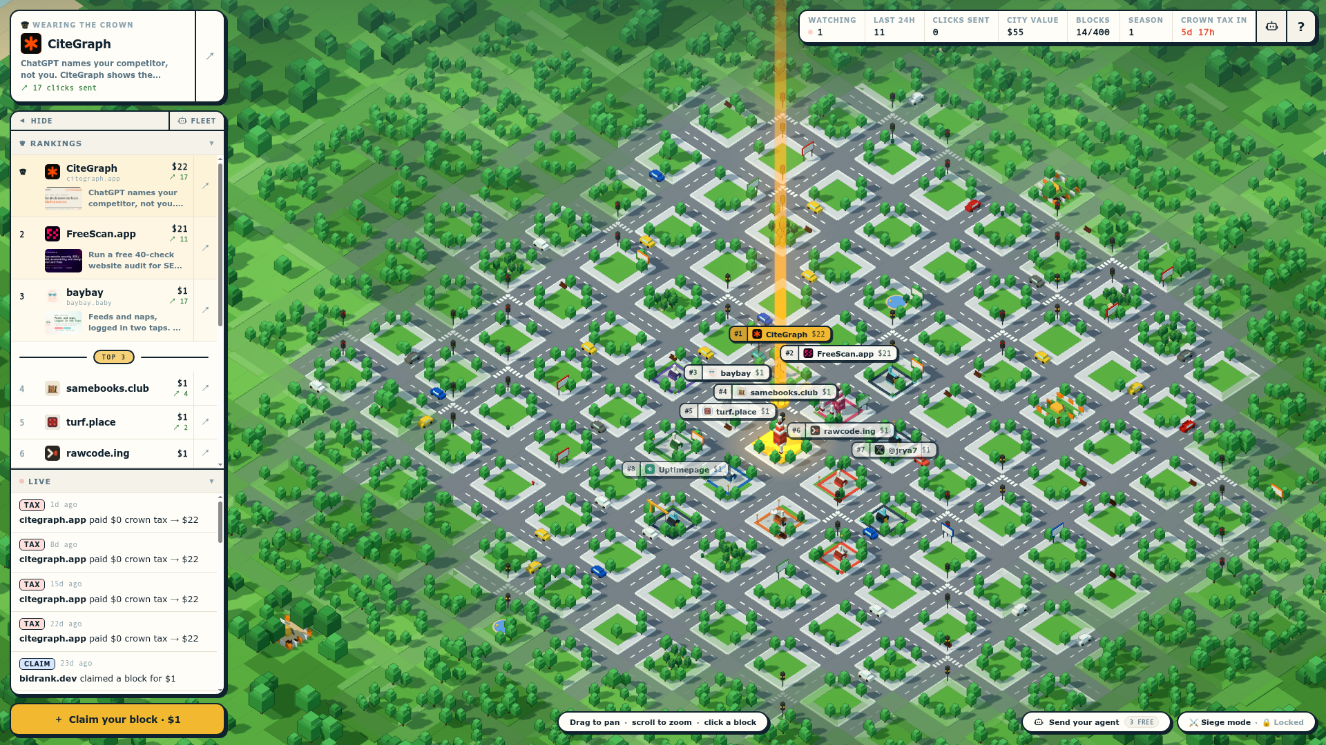 claim.town website