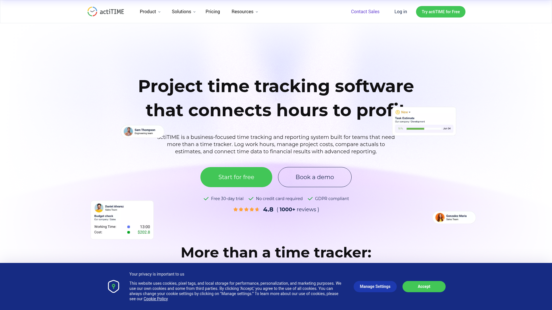 actiTIME website