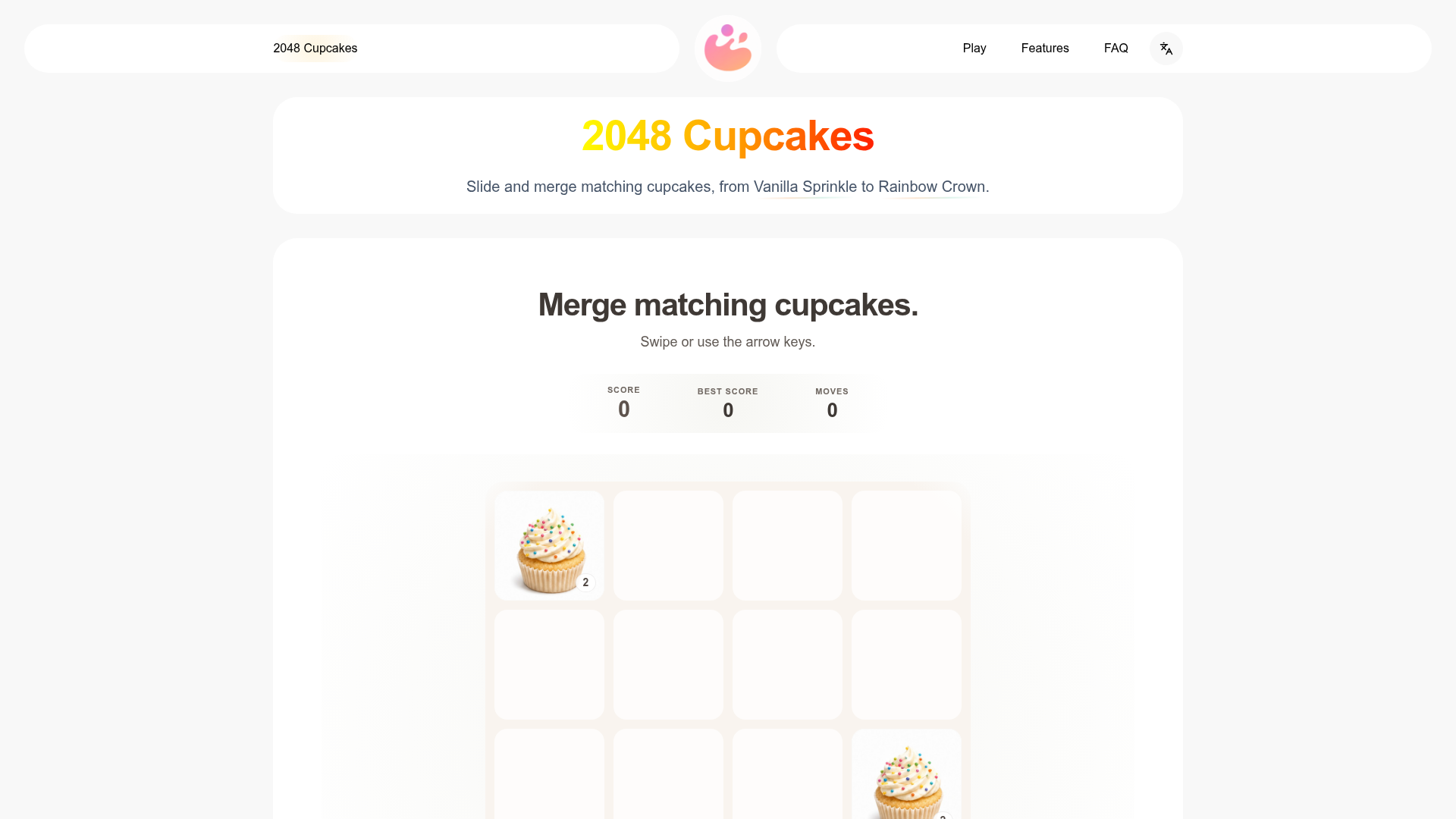 2048 Cupcakes website