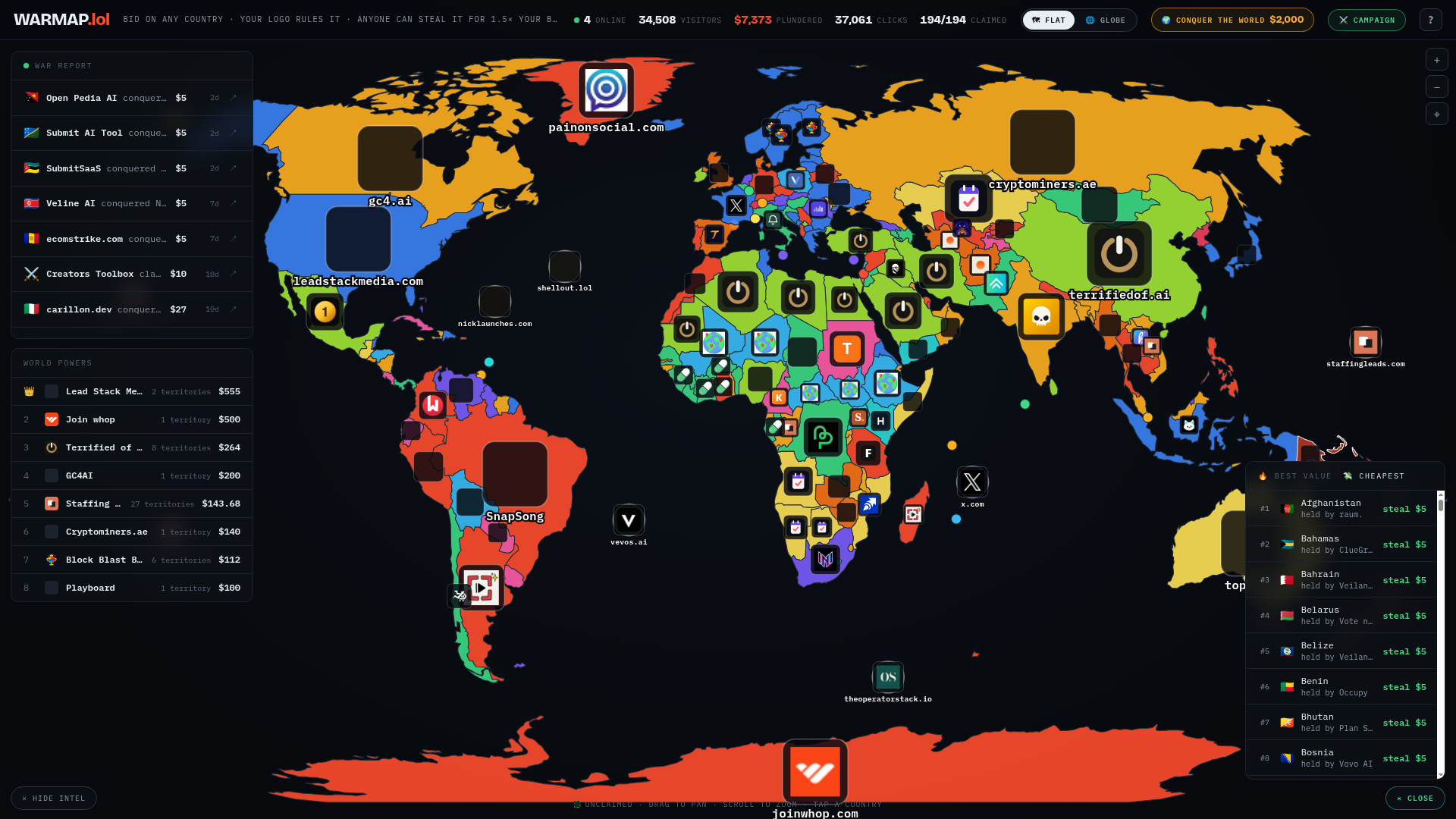 WARMAP website