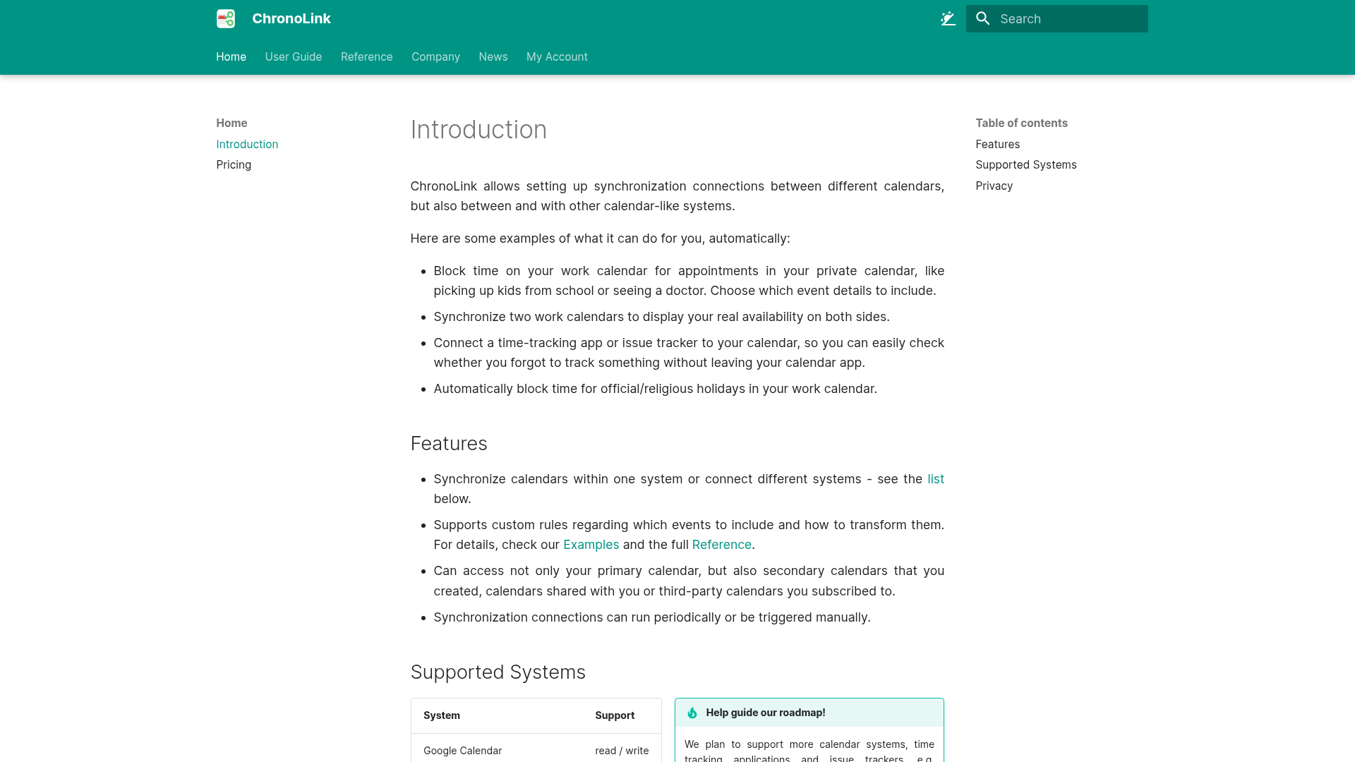 ChronoLink website