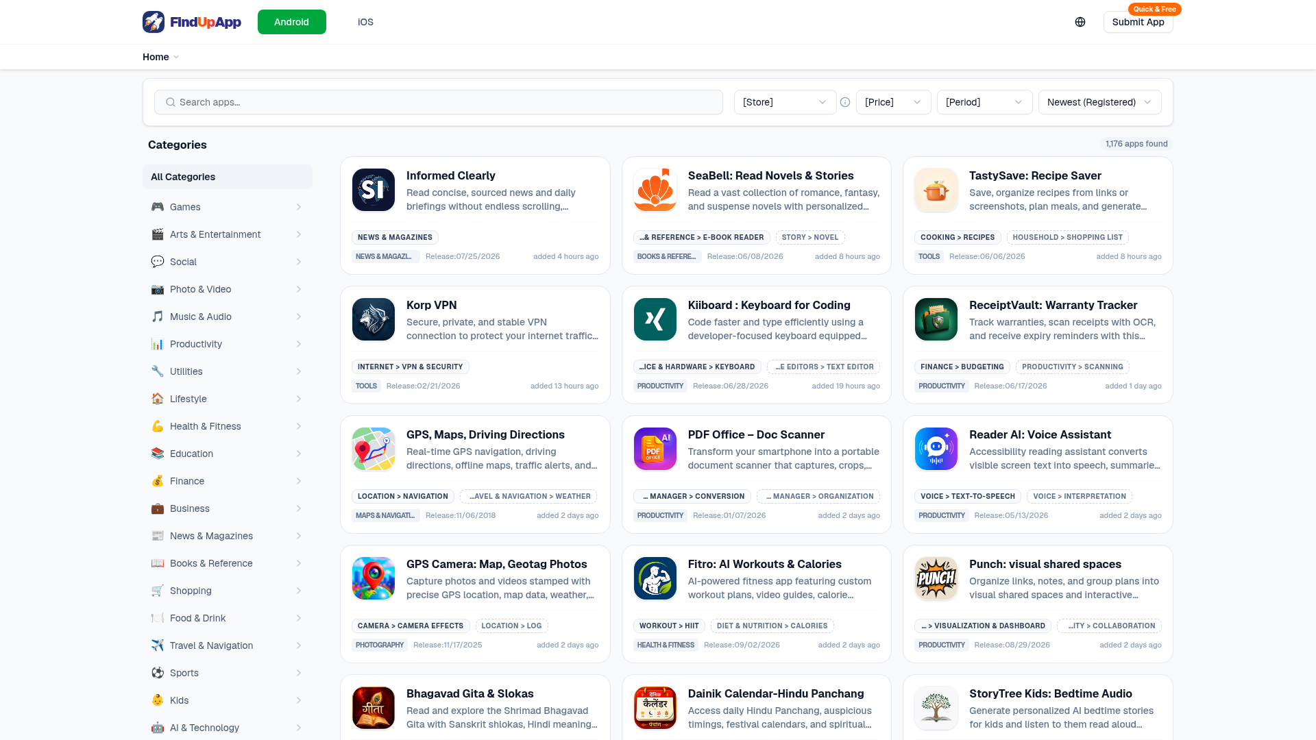 FindUpApp website