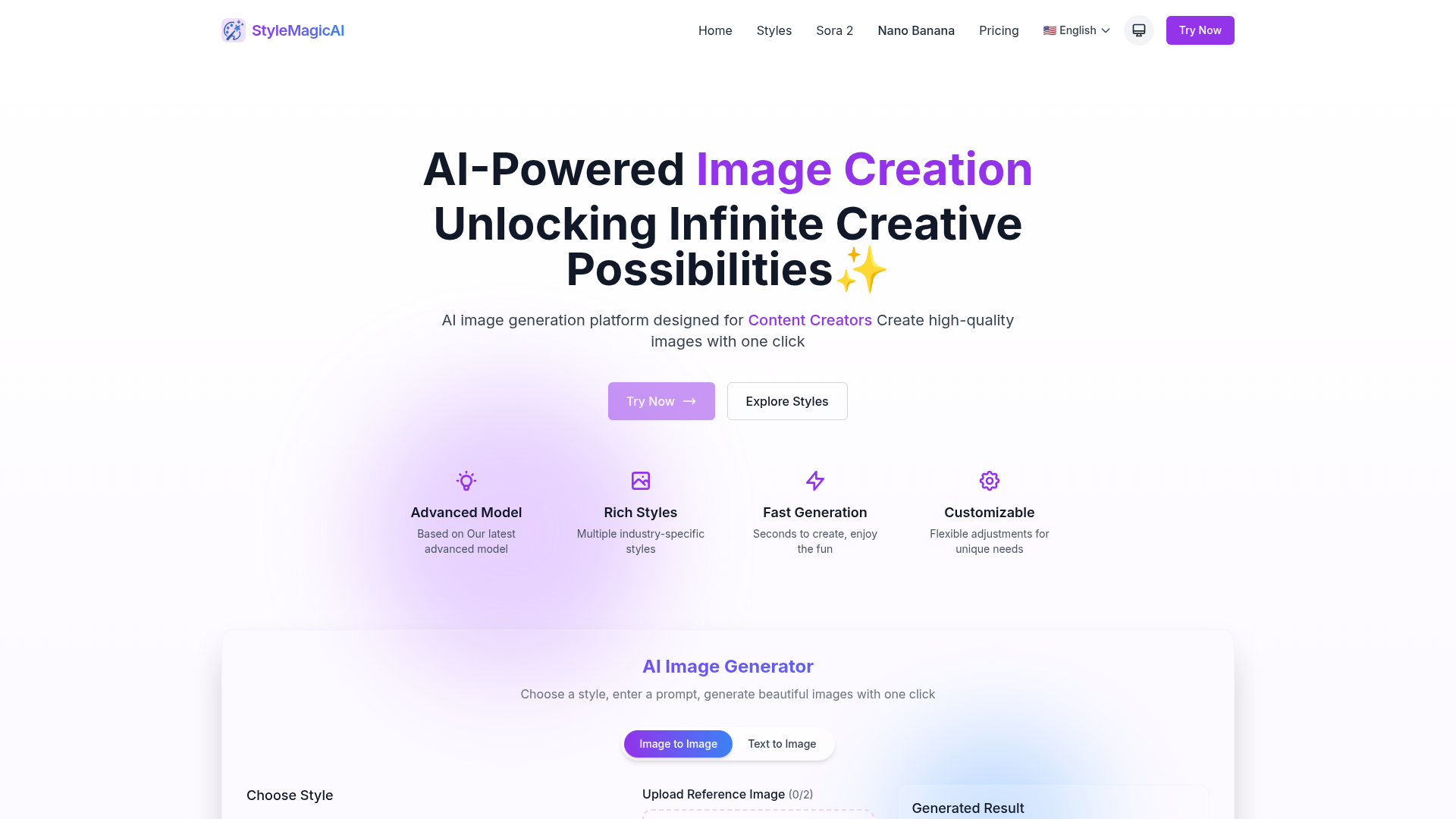 StyleMagicAI website
