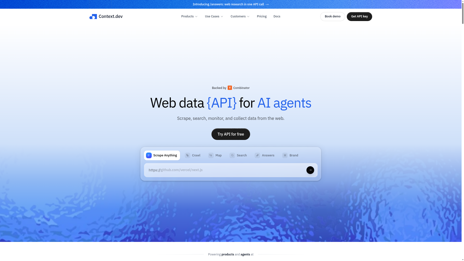 Context.dev website