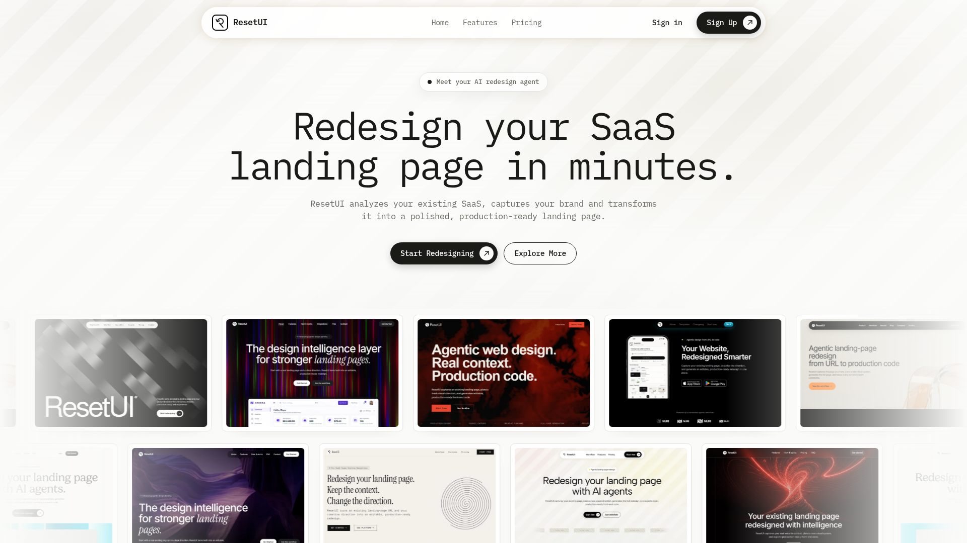 ResetUI website