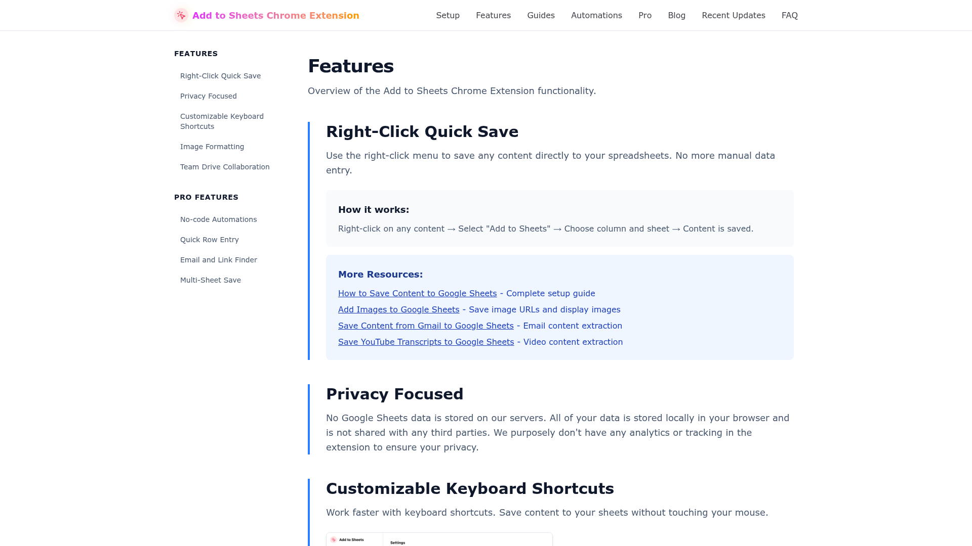 Add to Sheets screenshot 2