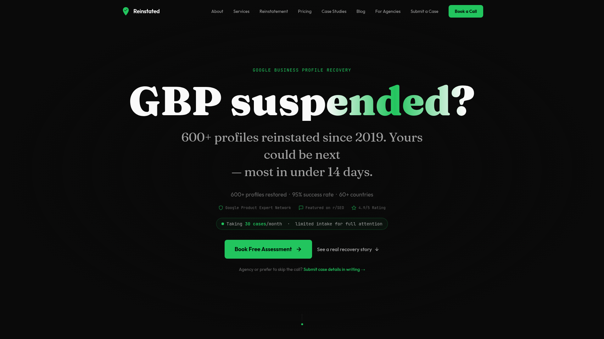 Reinstated website