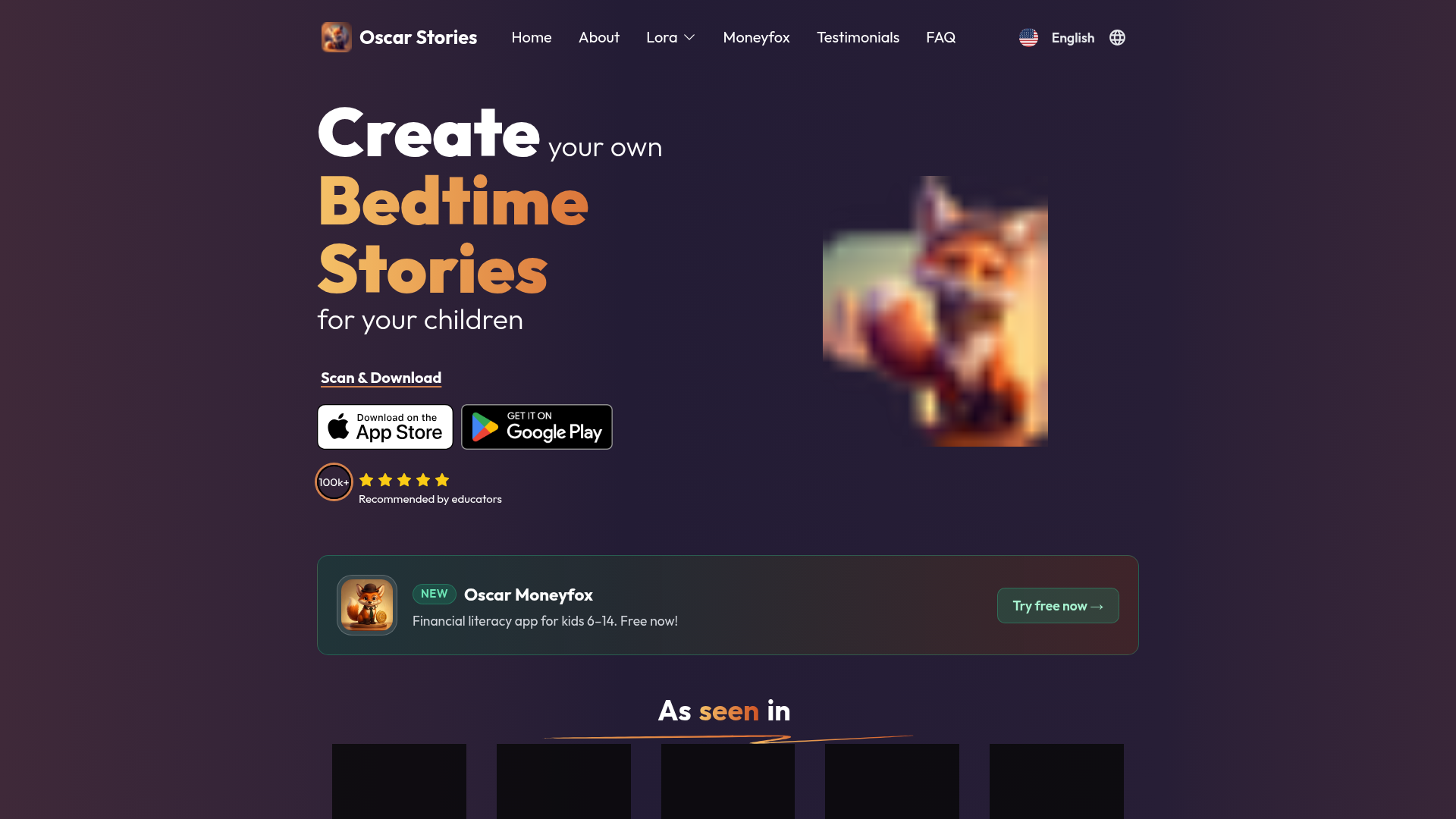 Oscar Stories website