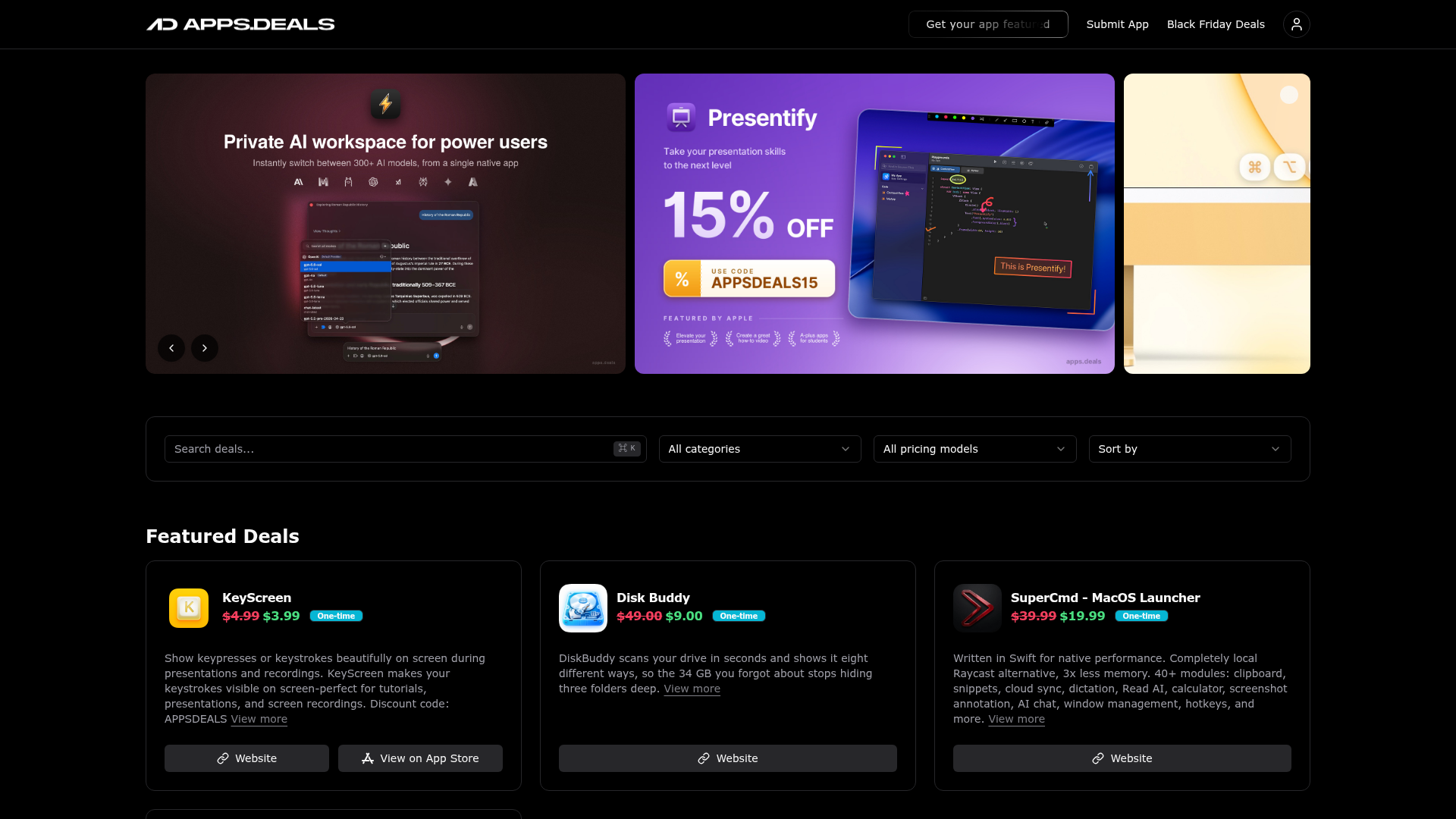 Apps.Deals website