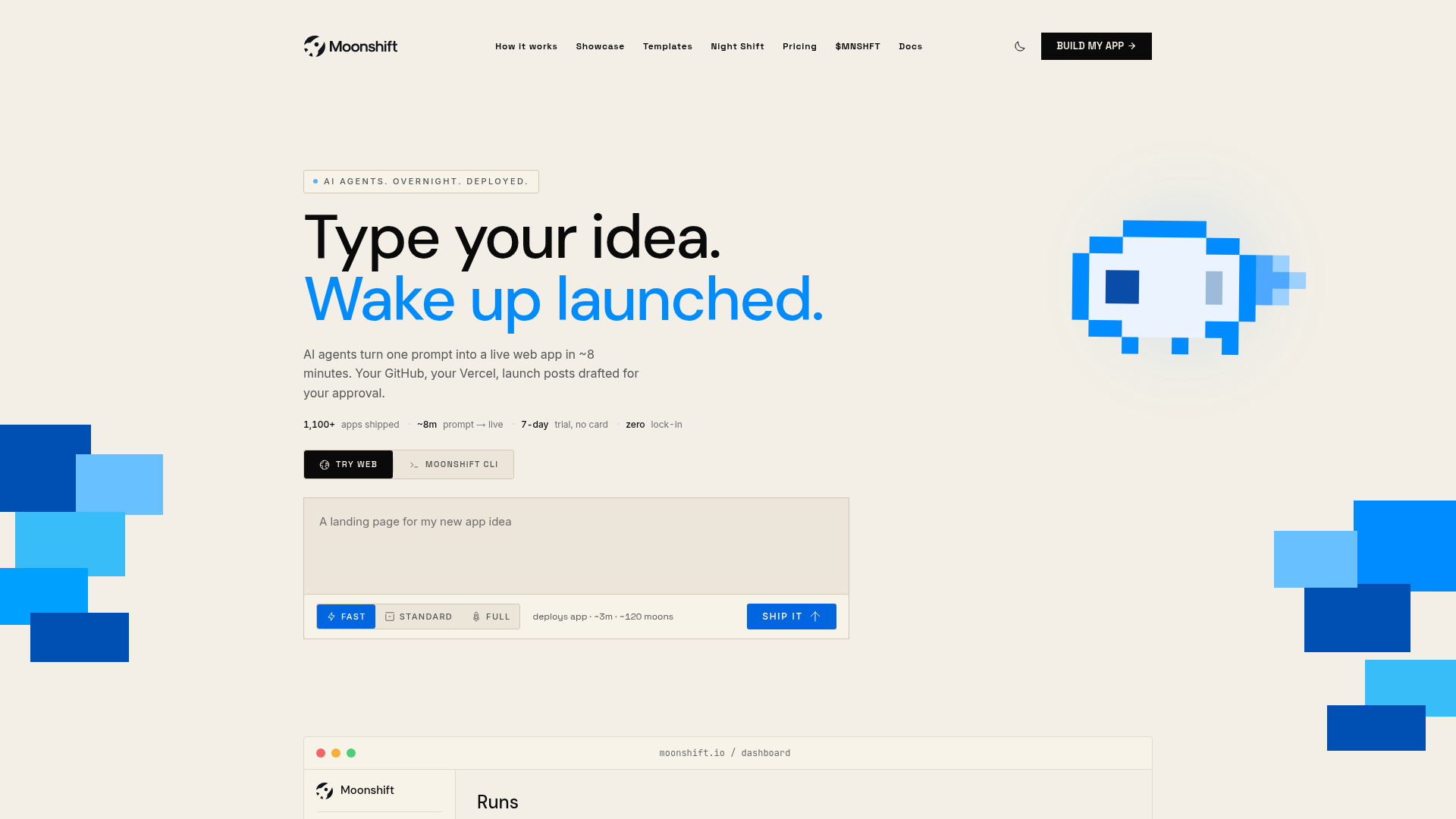 Moonshift website