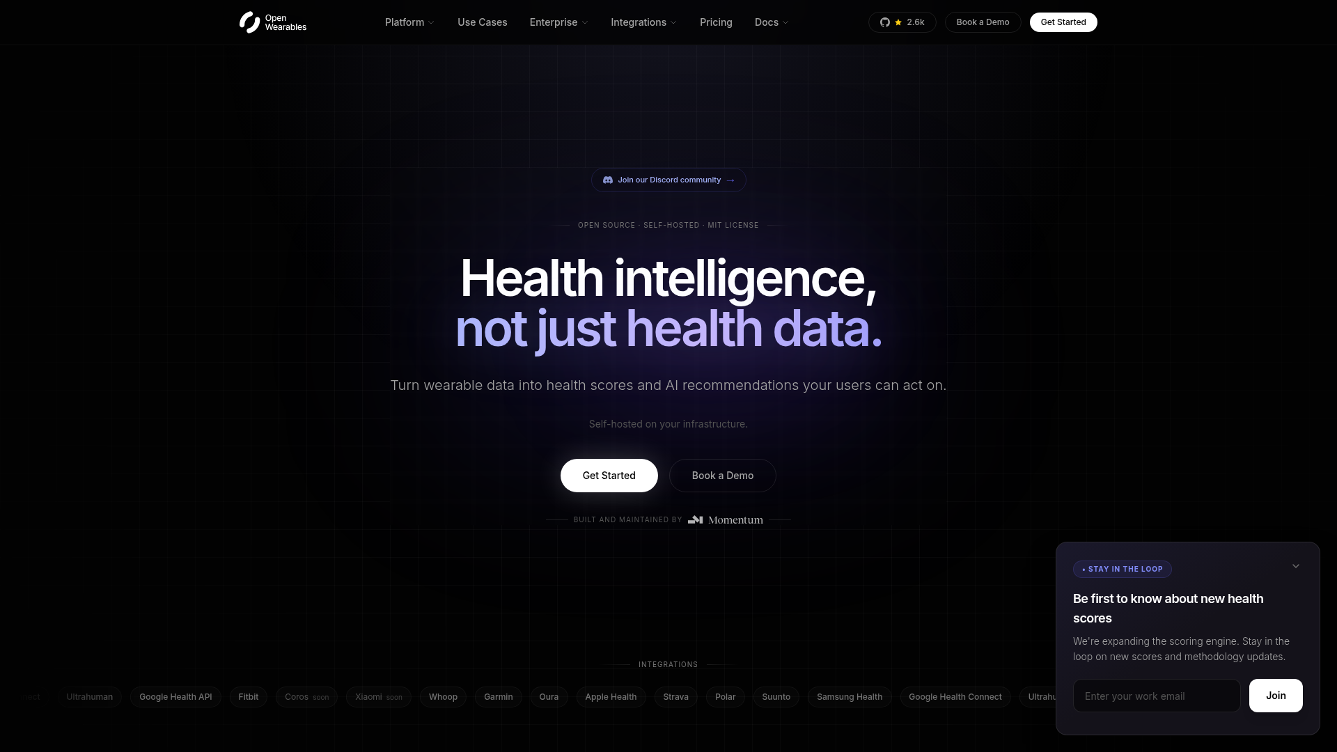 Open Wearables website