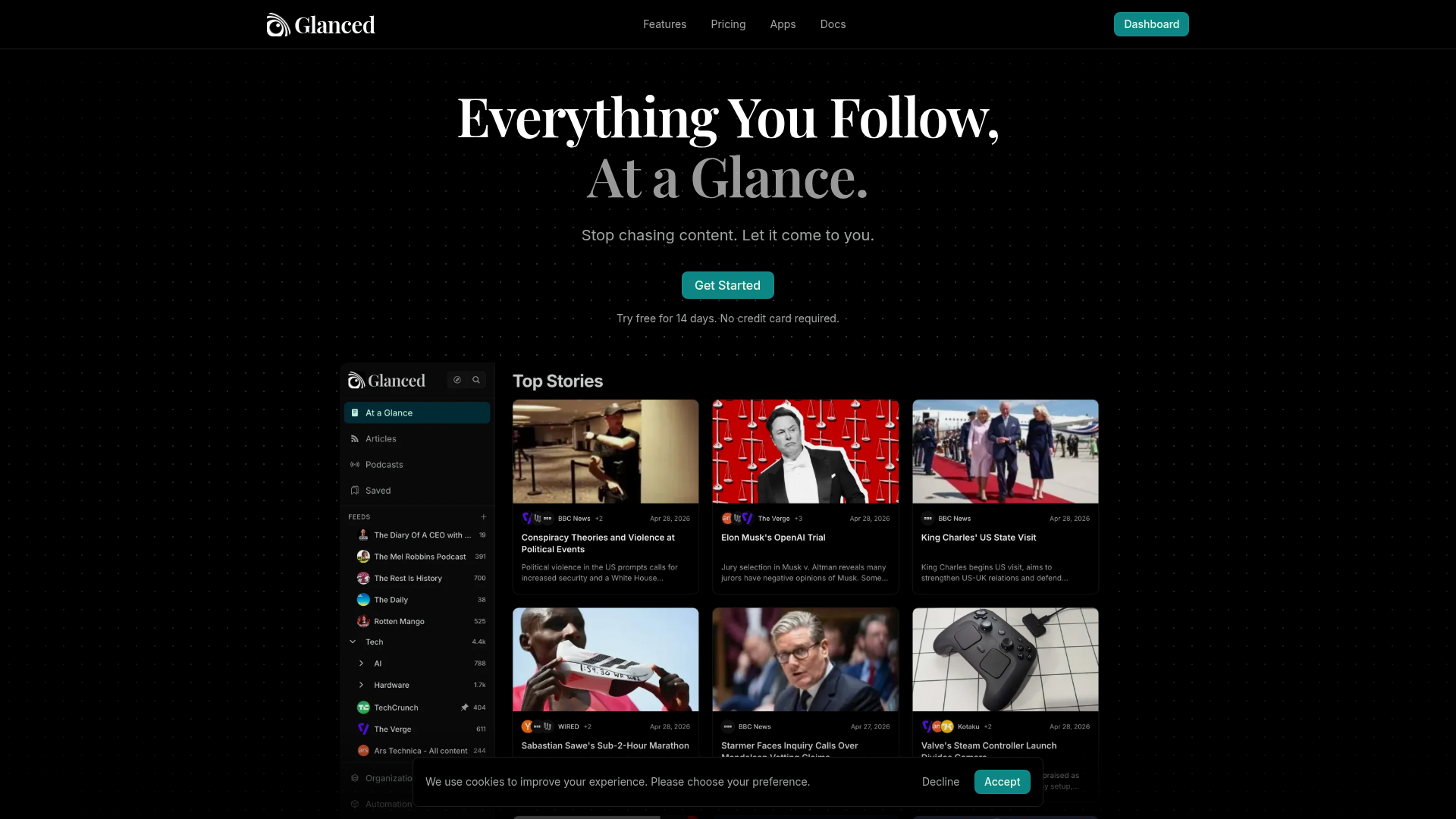 Glanced website