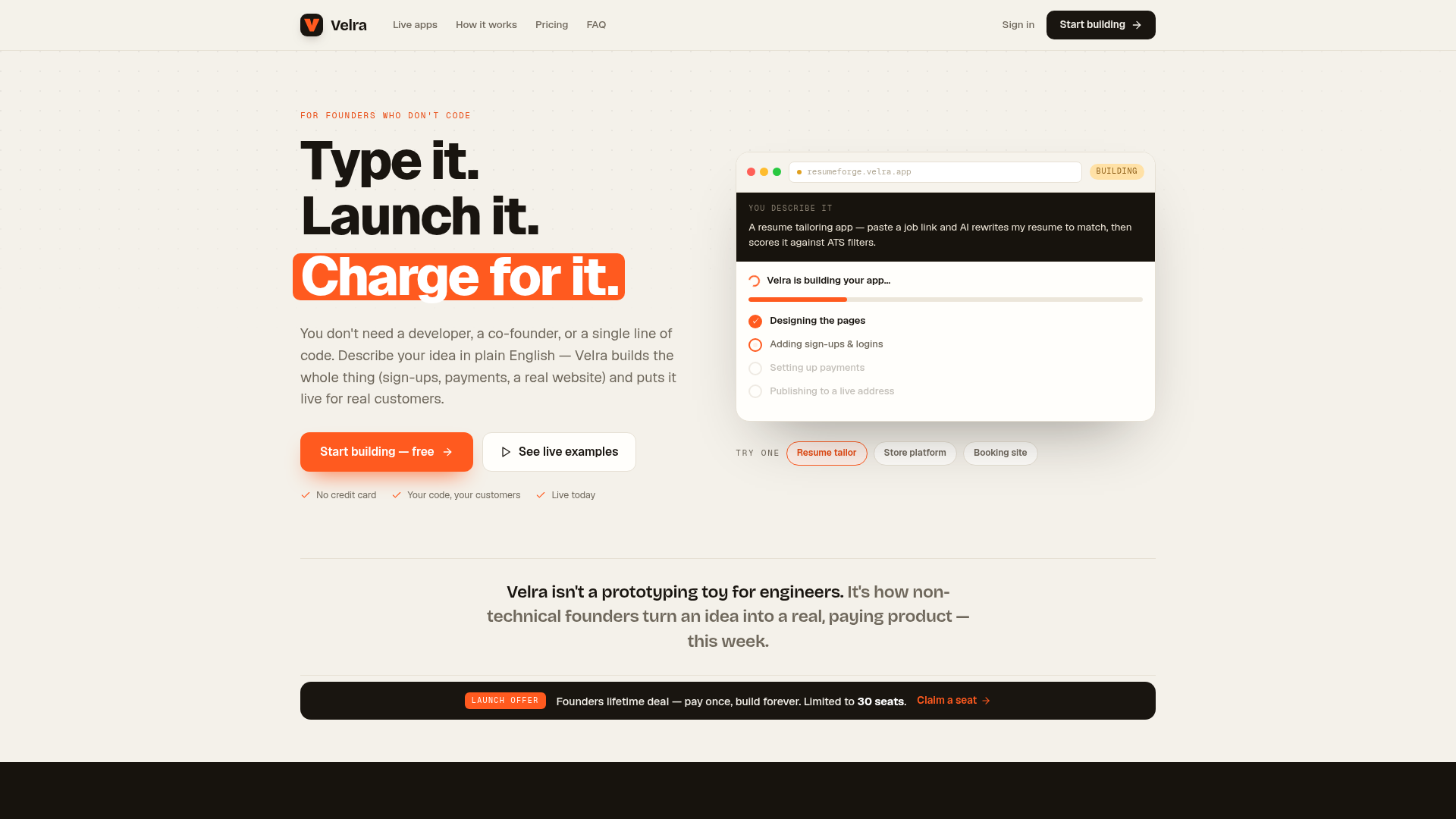 Velra website