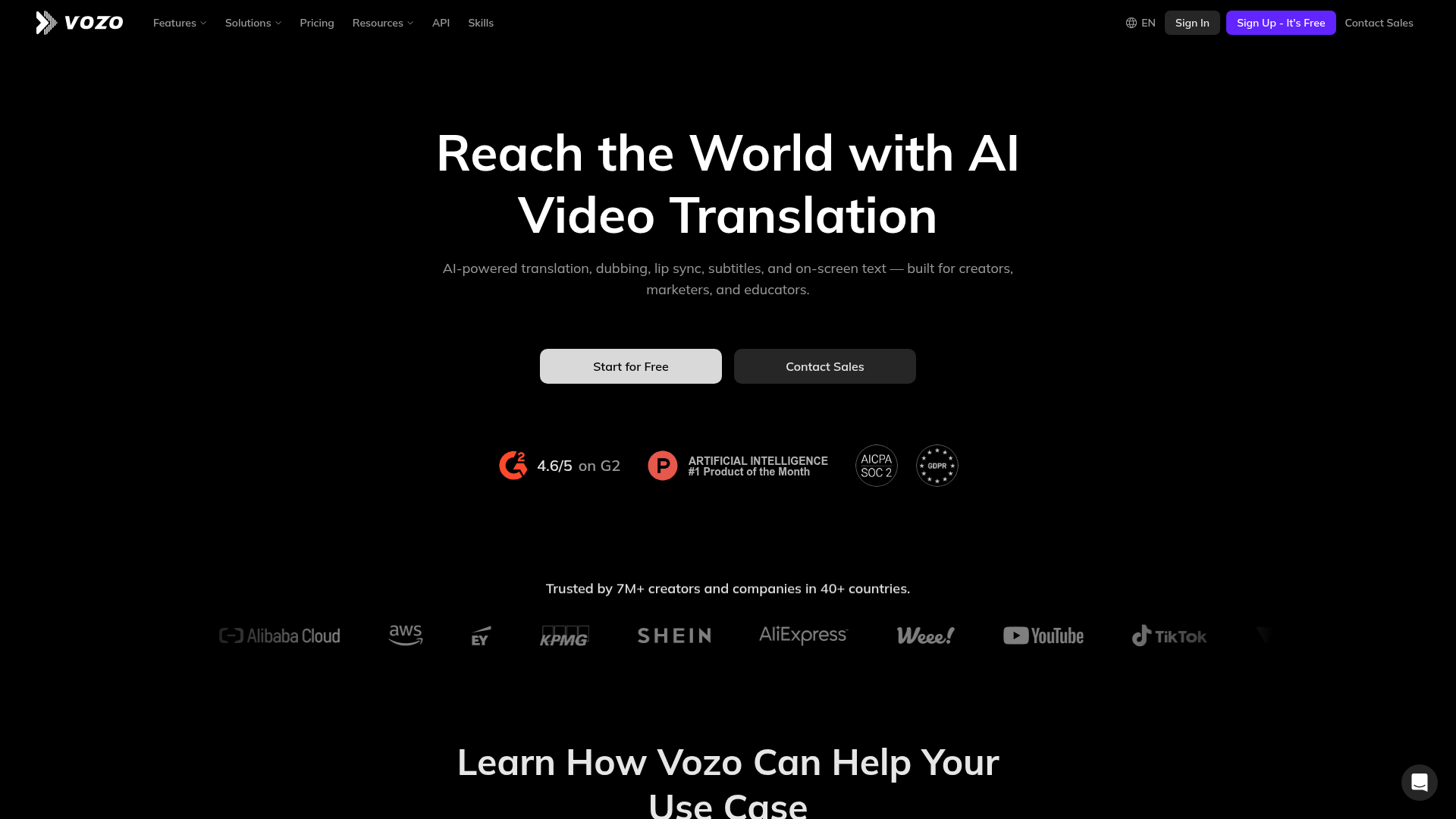 Vozo website