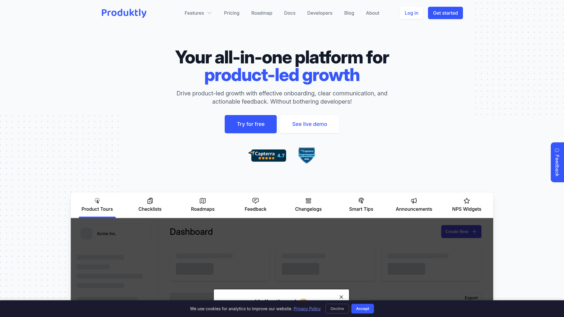 Produktly website