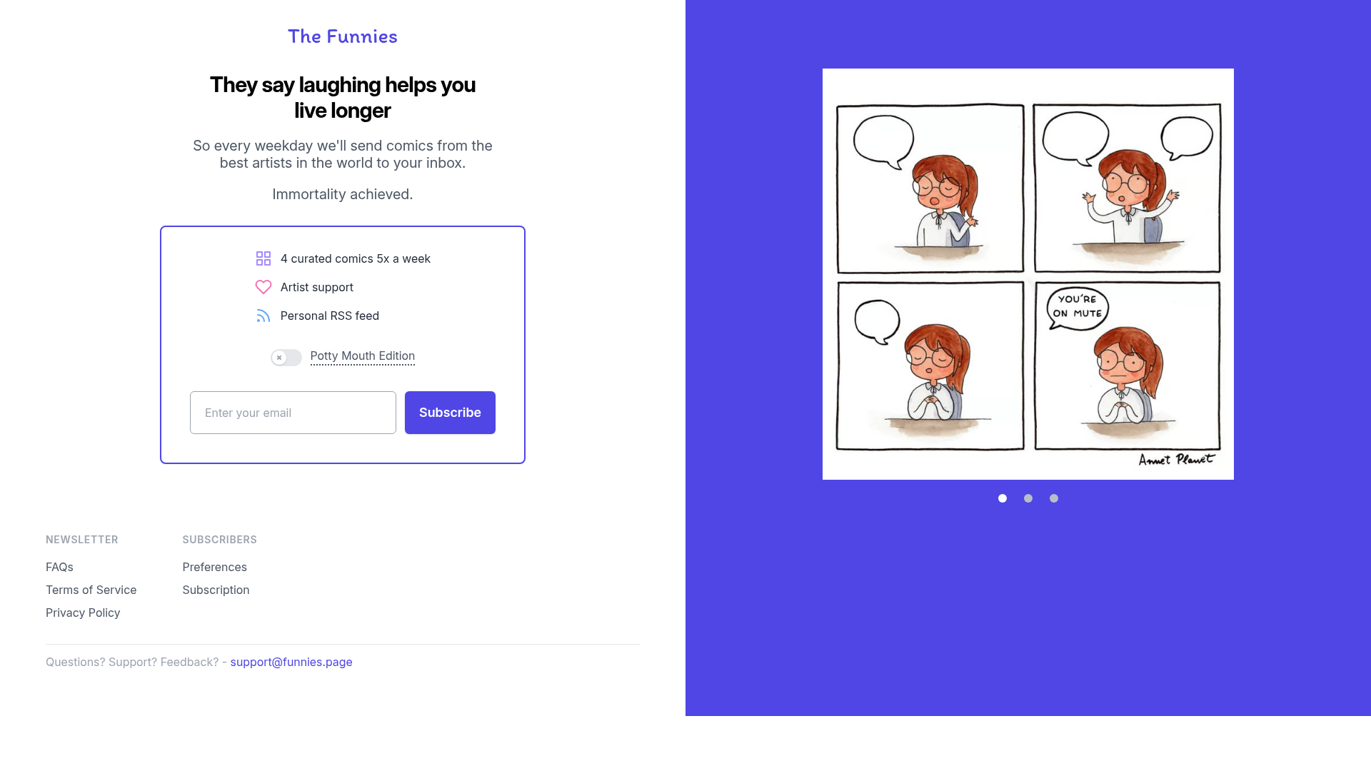 The Funnies website