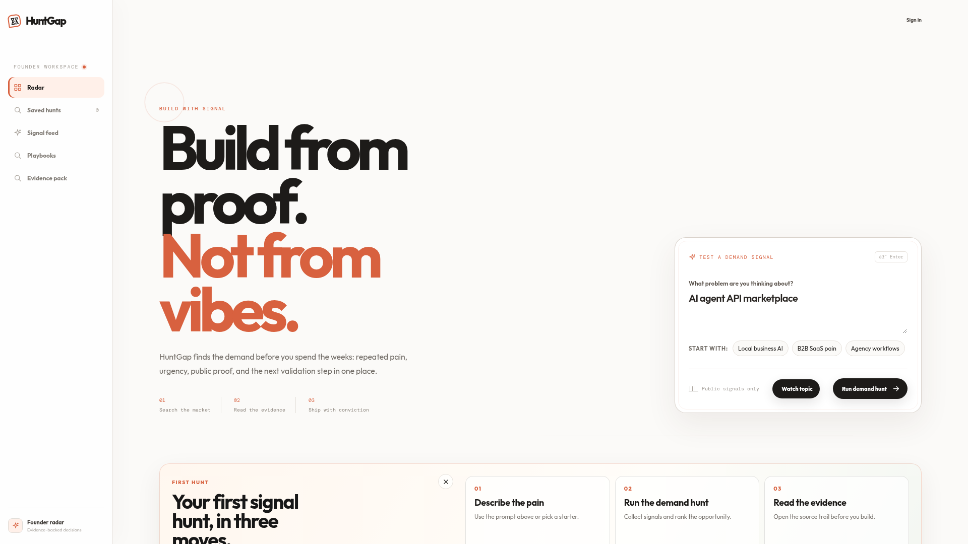 HuntGap website