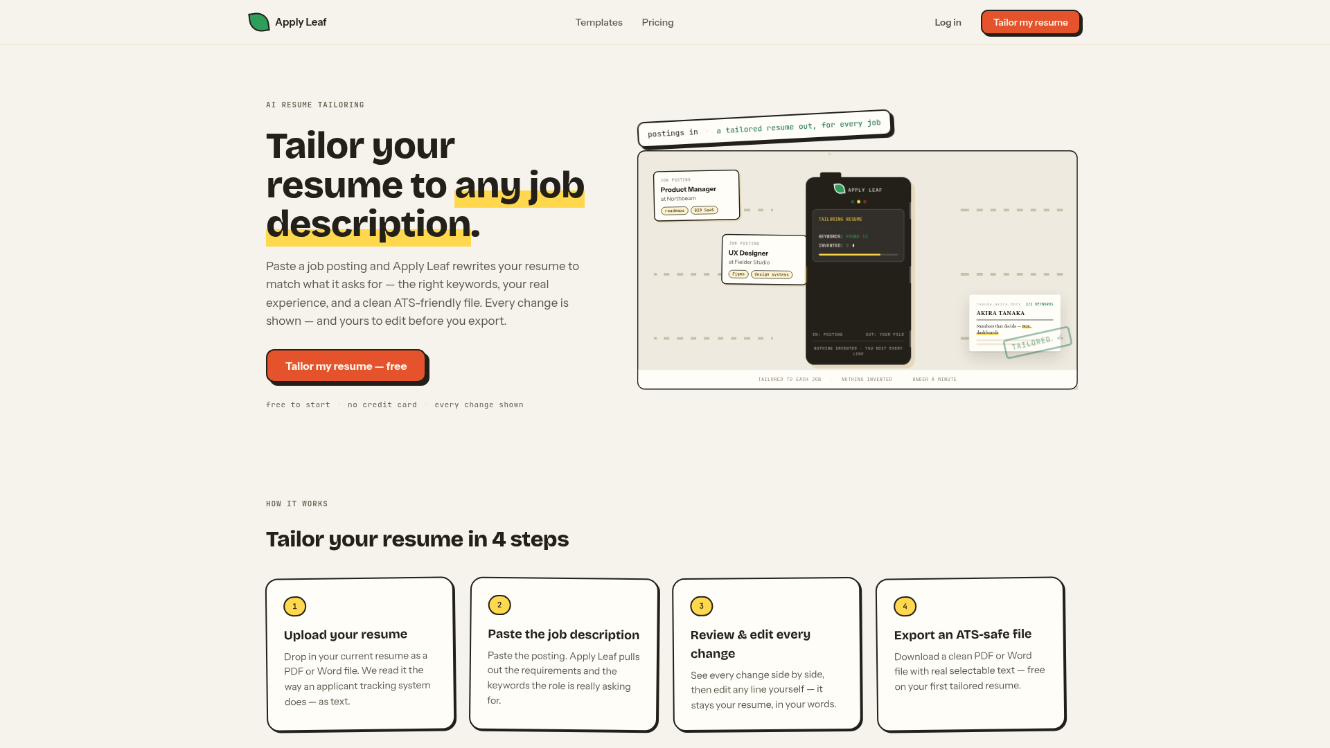 Apply Leaf website