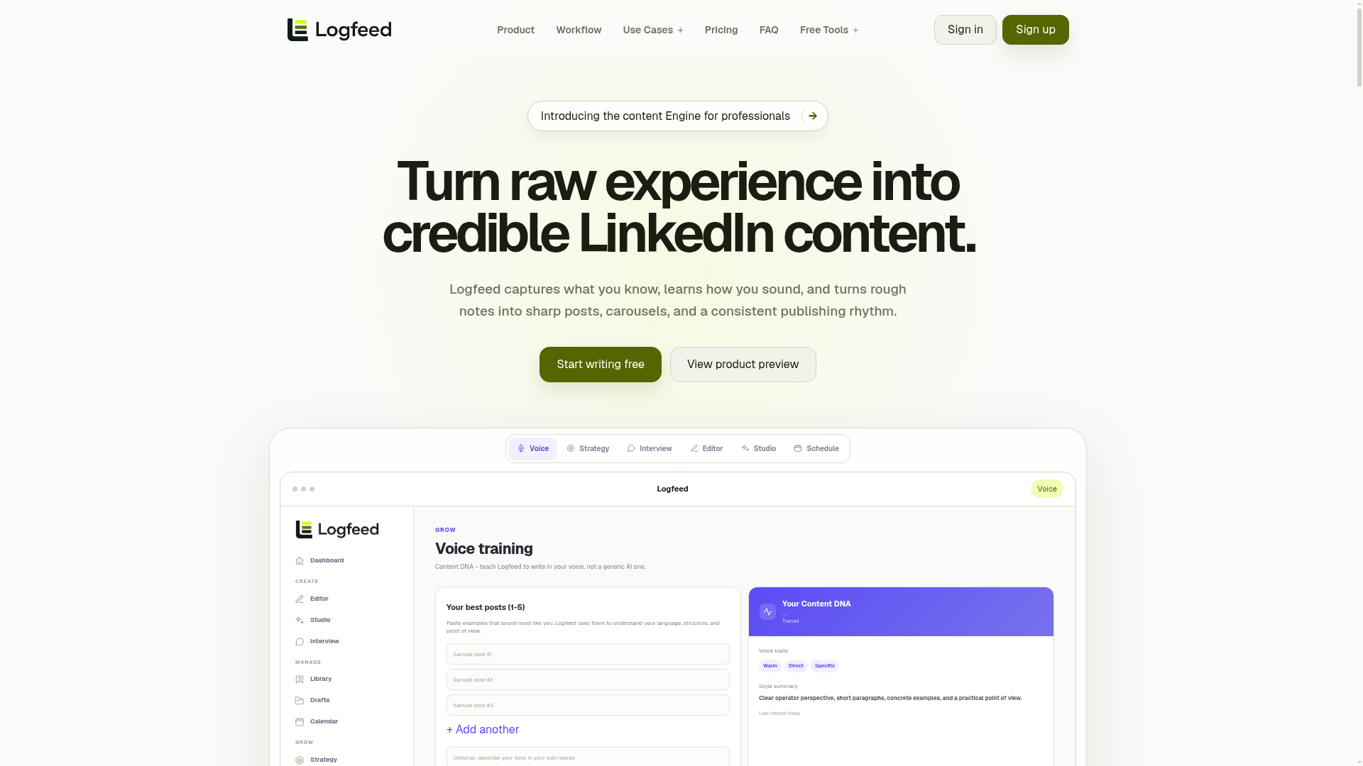 Logfeed website