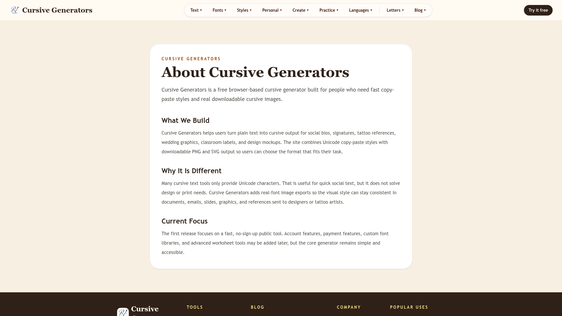 Cursive Generators screenshot 2