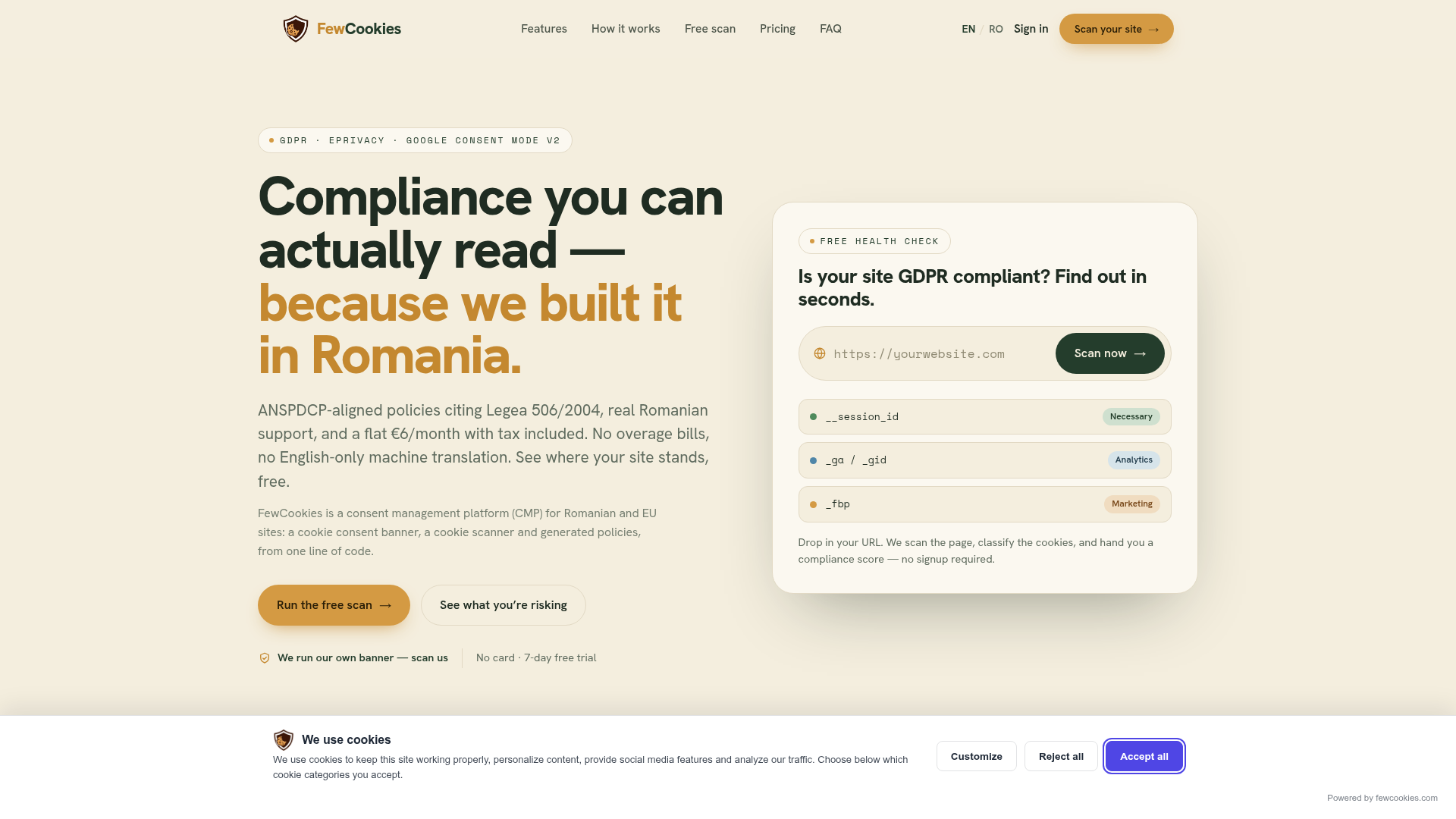 FewCookies website