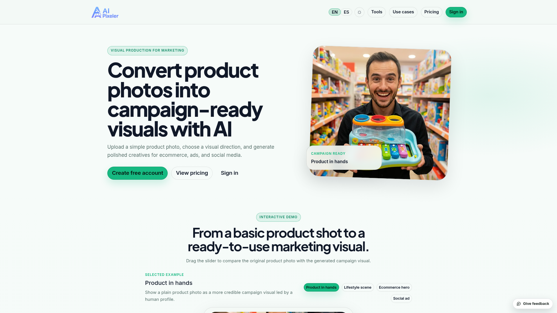 AI Pixeler website