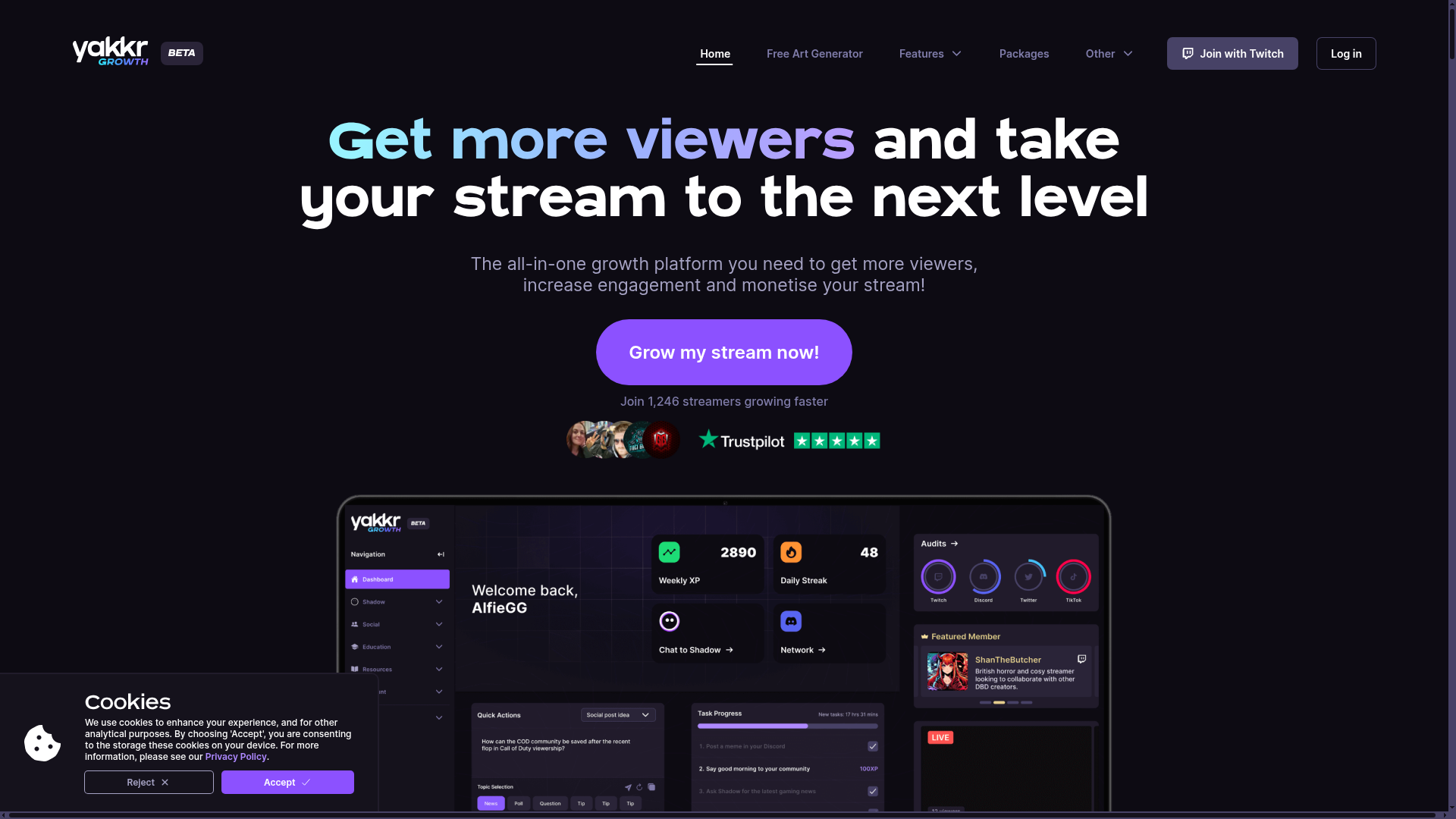 Yakkr Growth website