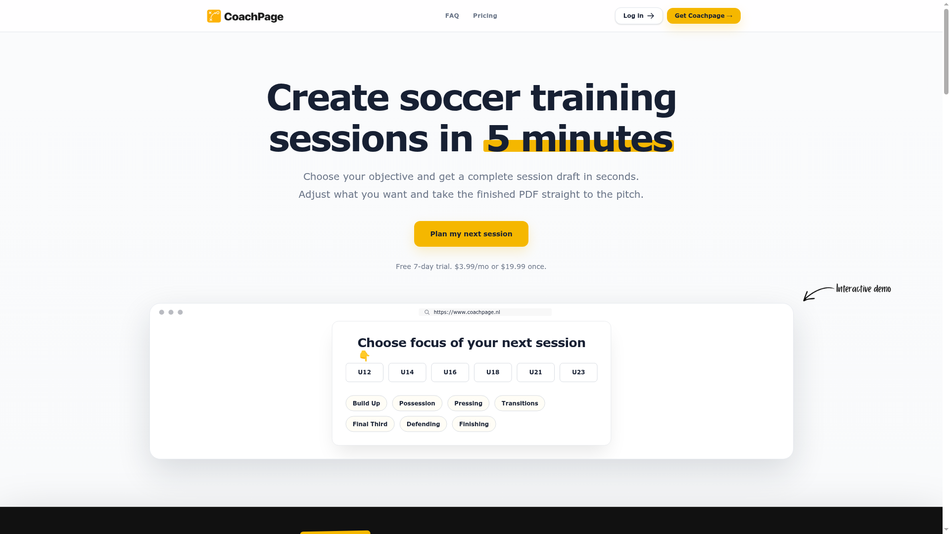 CoachPage website