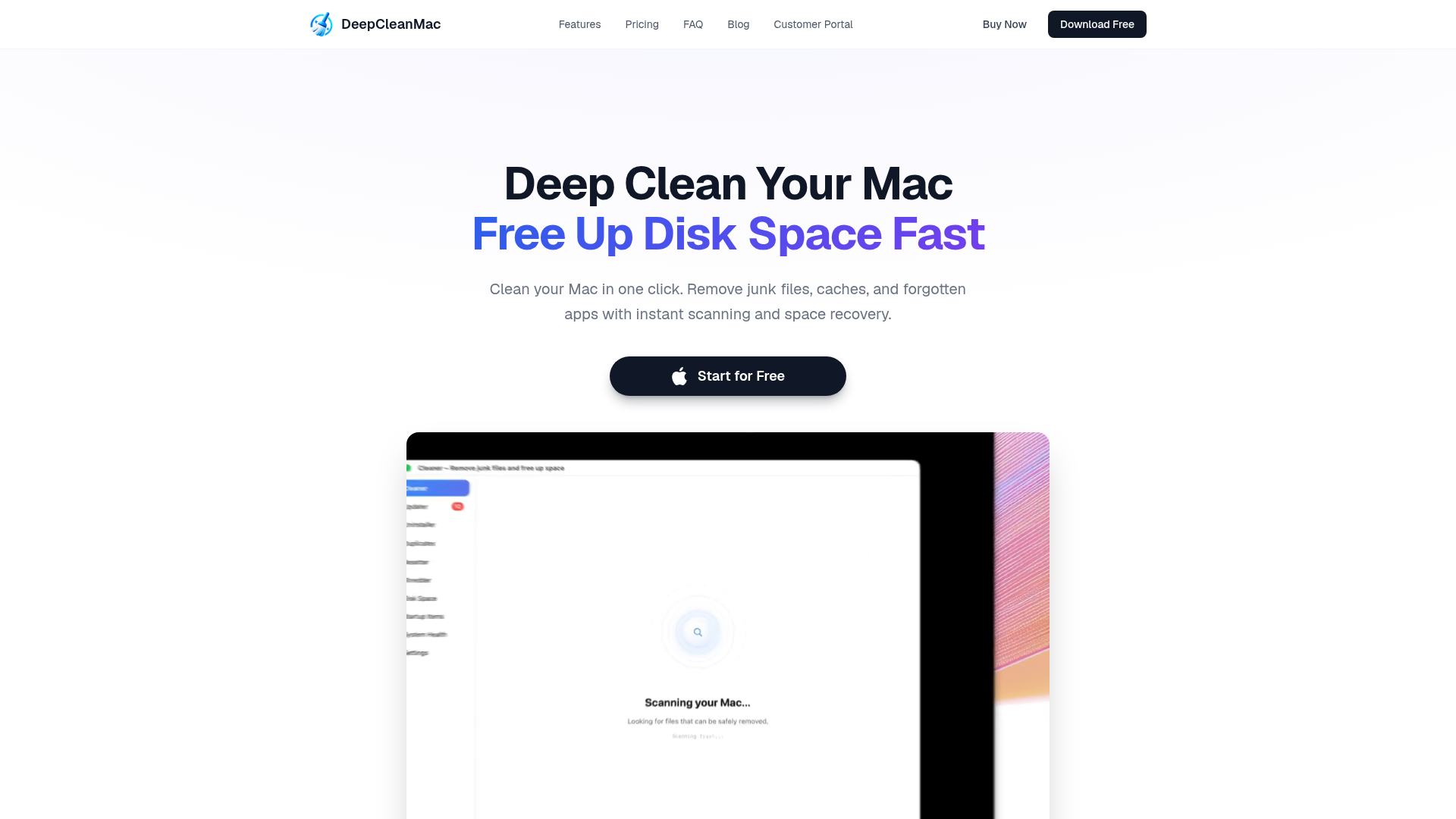 DeepCleanMac website