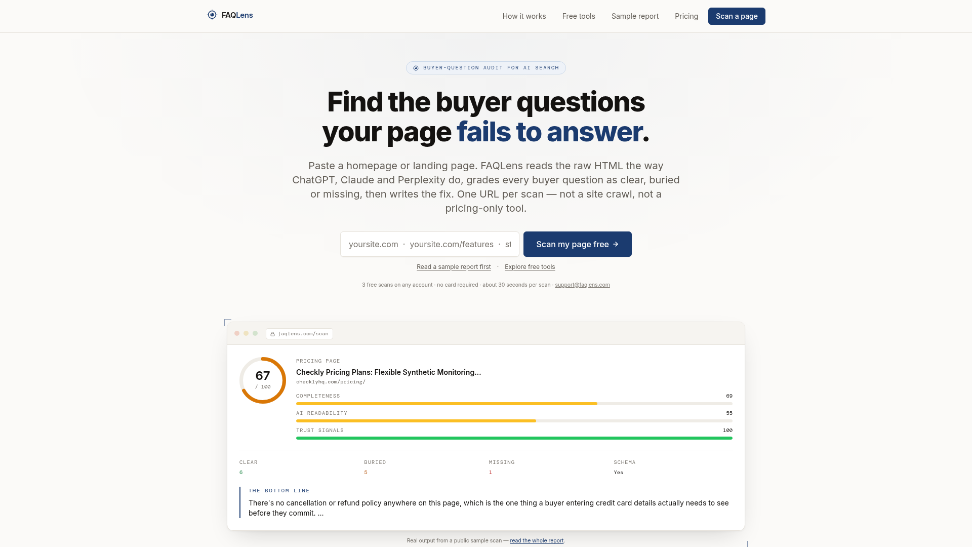 FAQLens website