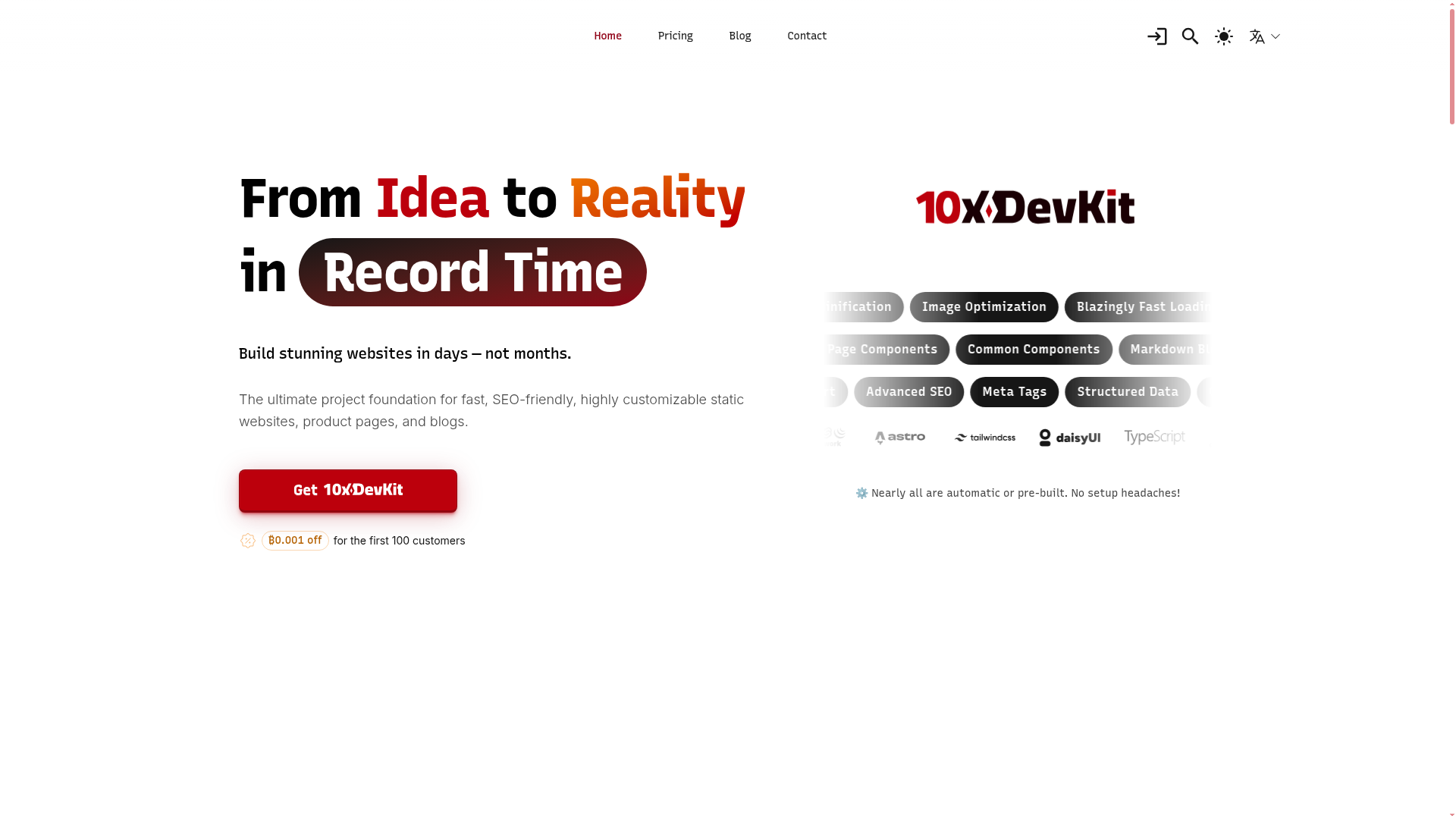 10x DevKit website