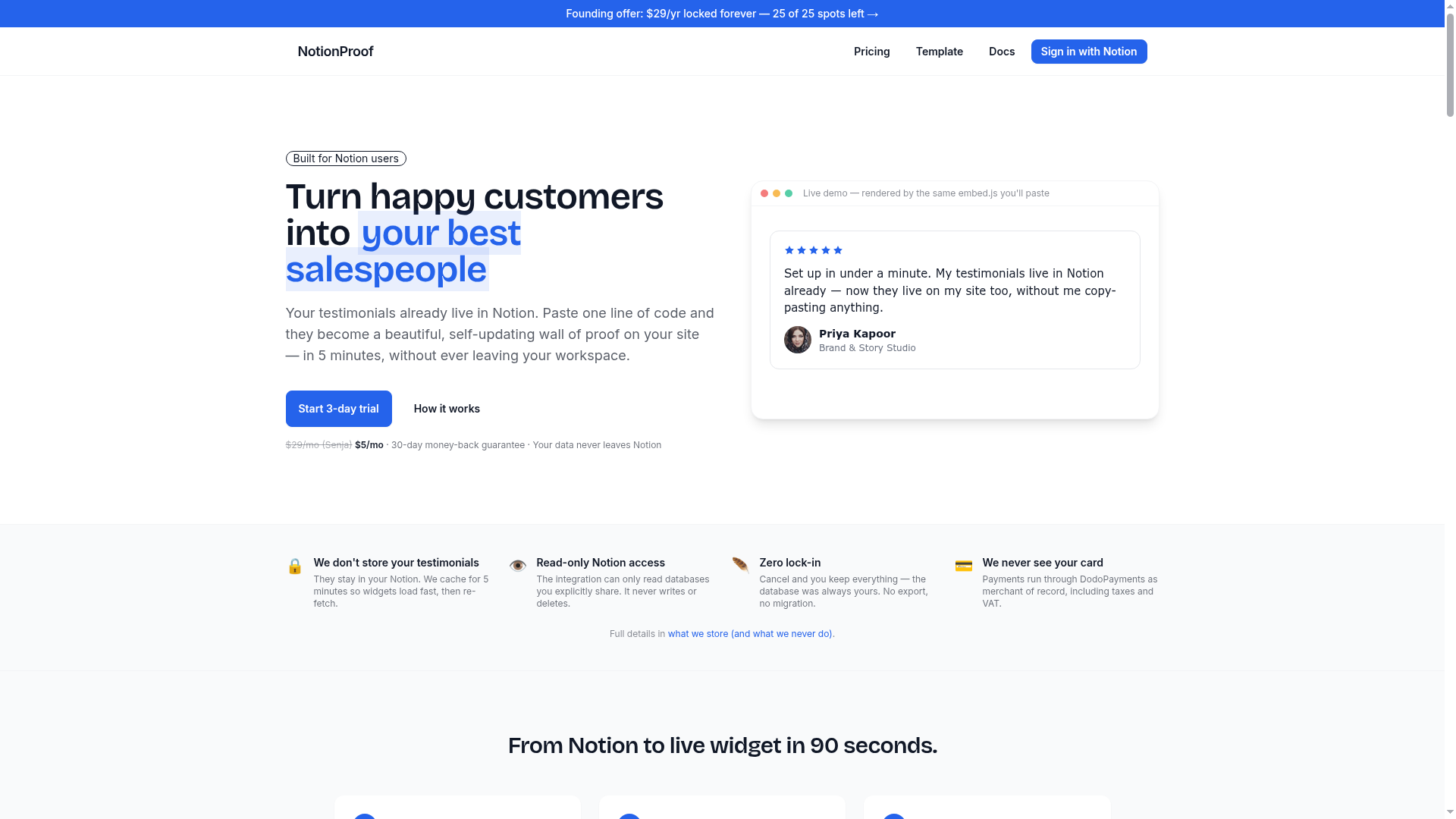 NotionProof website