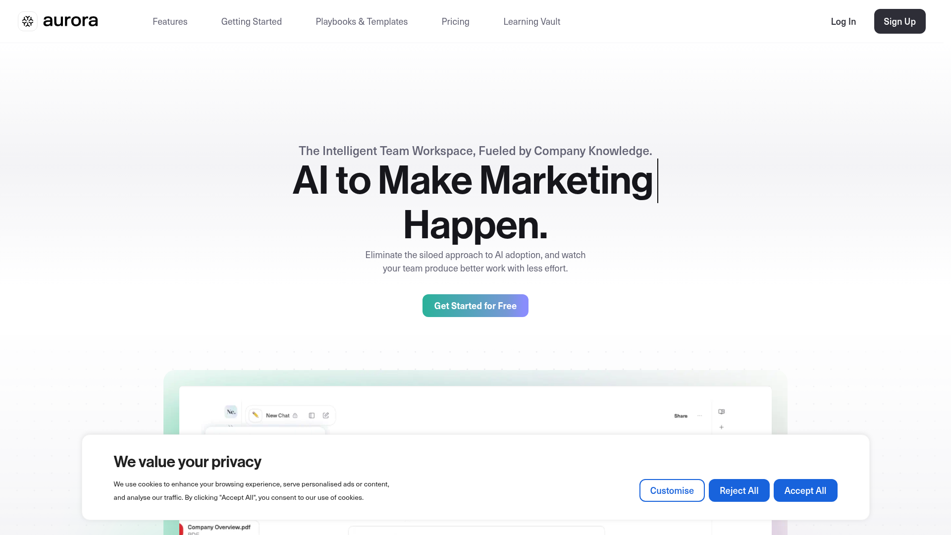 Aurora AI website