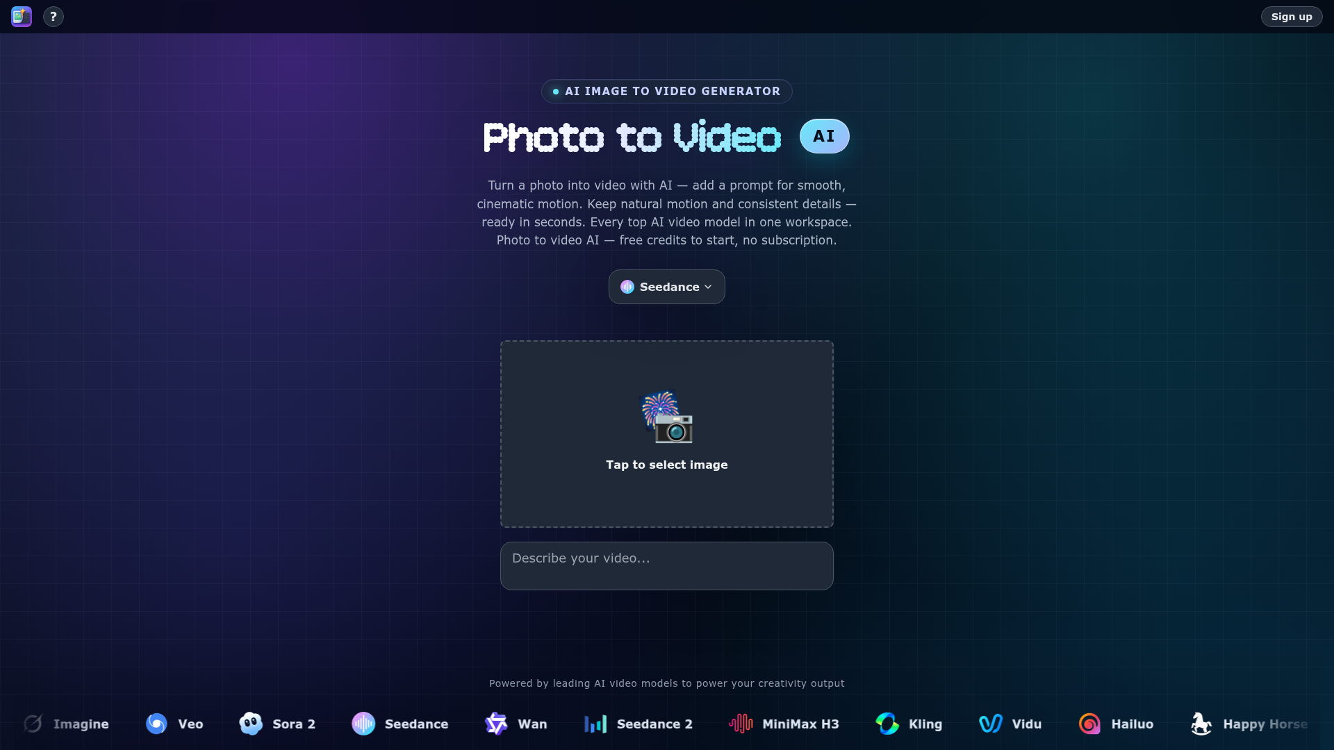 Photo to Video AI website