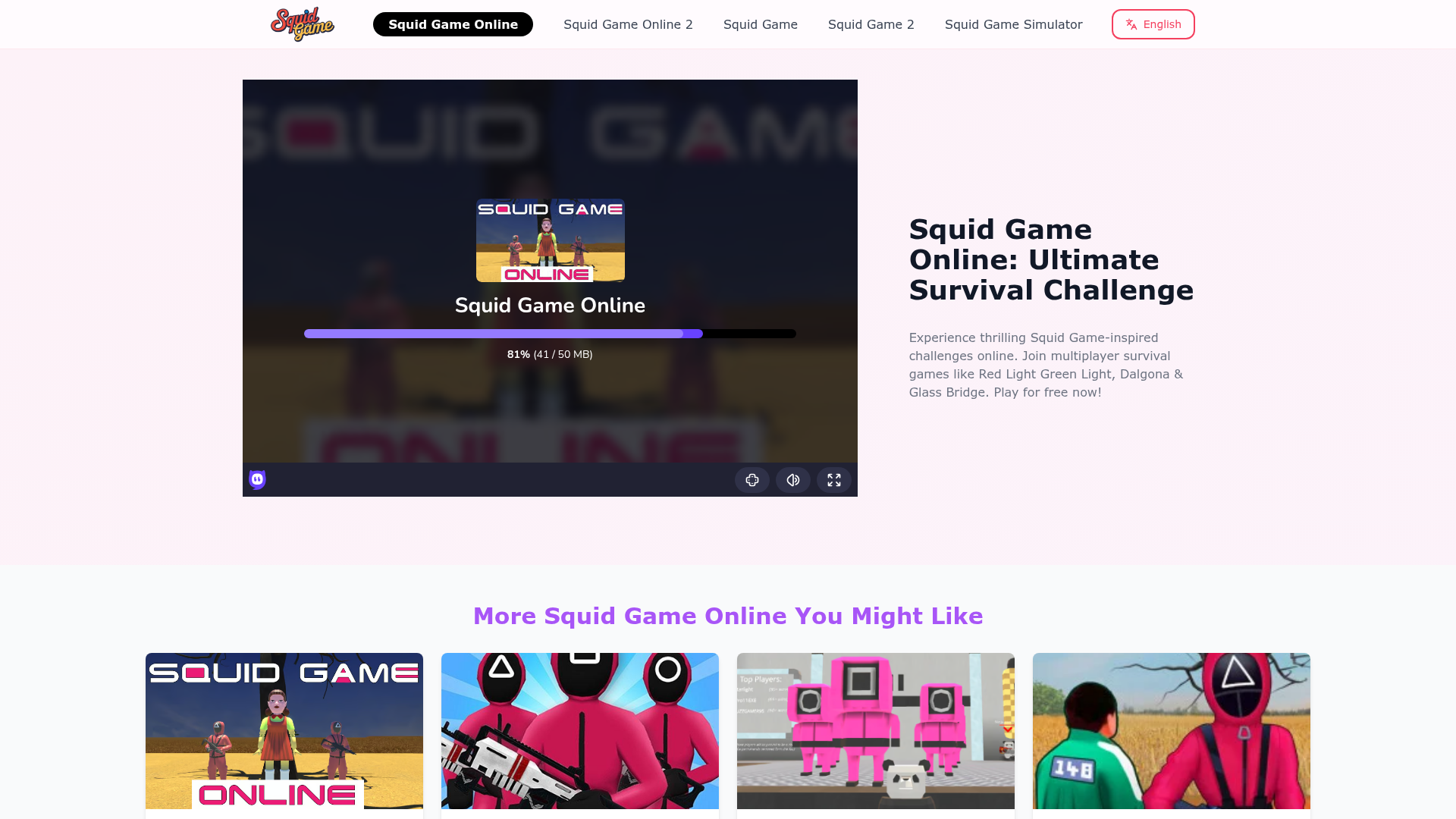 Squid Game Online website