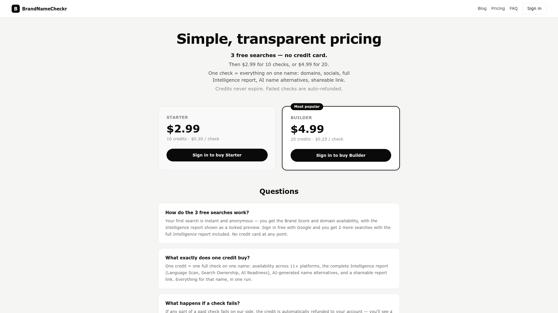 BrandNameCheckr screenshot 2
