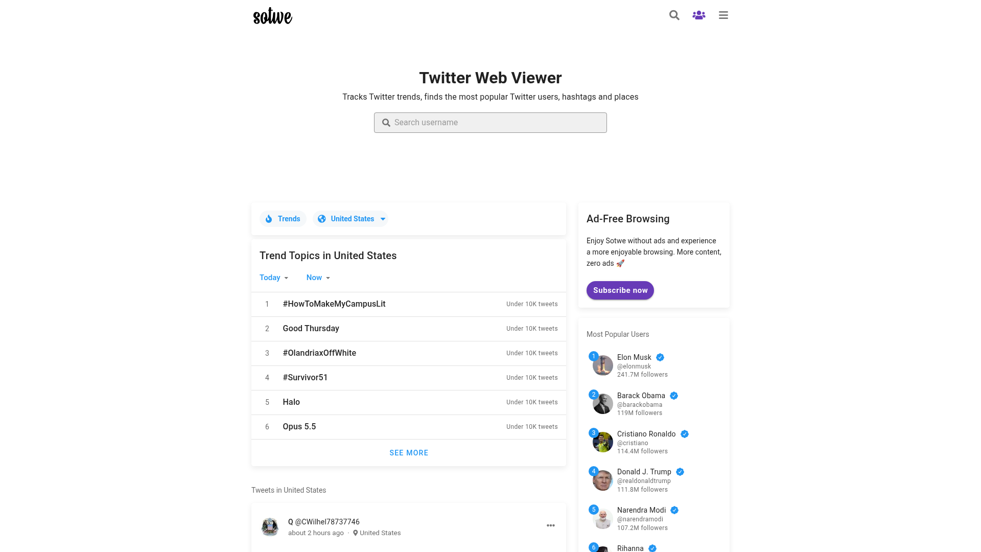 Sotwe website