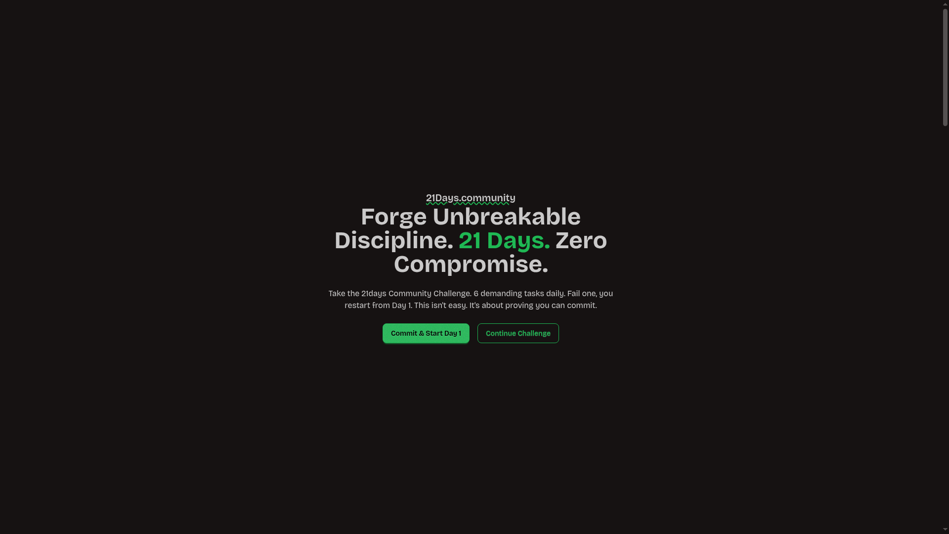 21 Days Community website