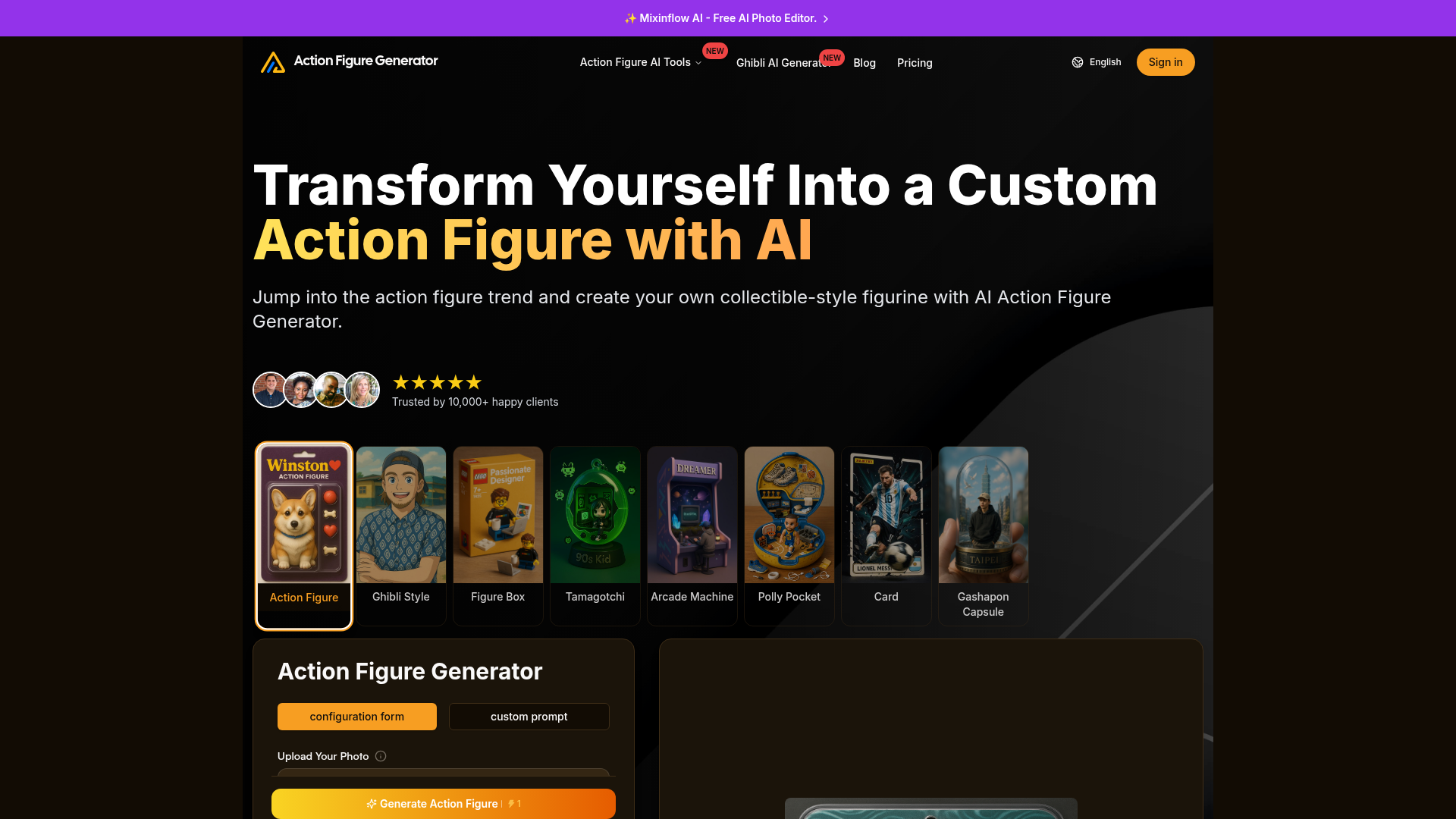 Action Figure Generator website