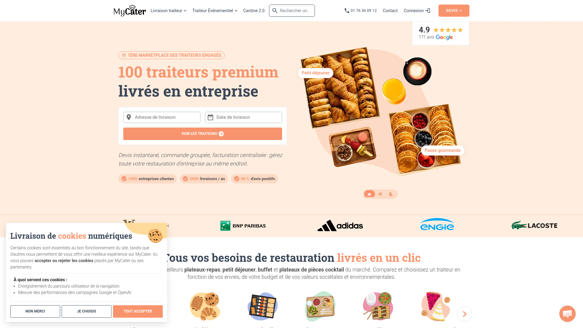 MyCater website