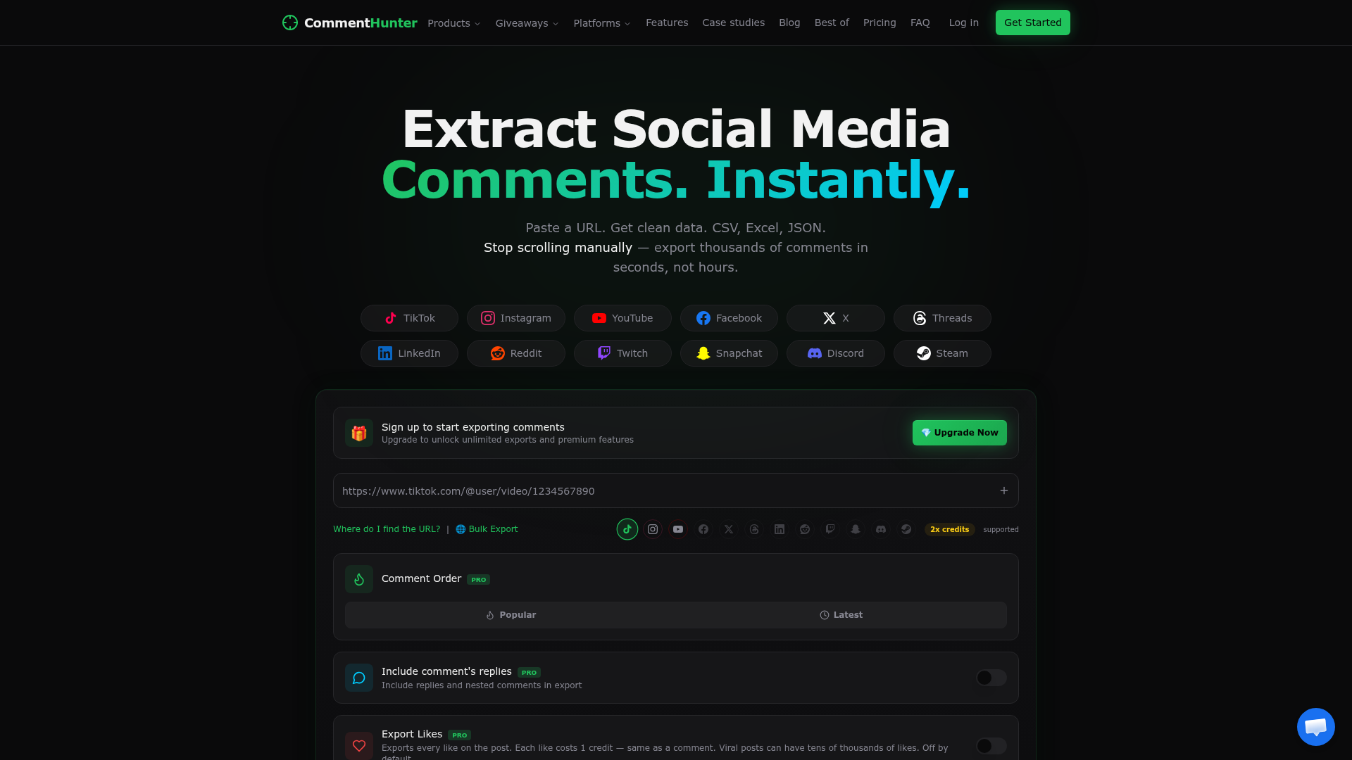 CommentHunter website